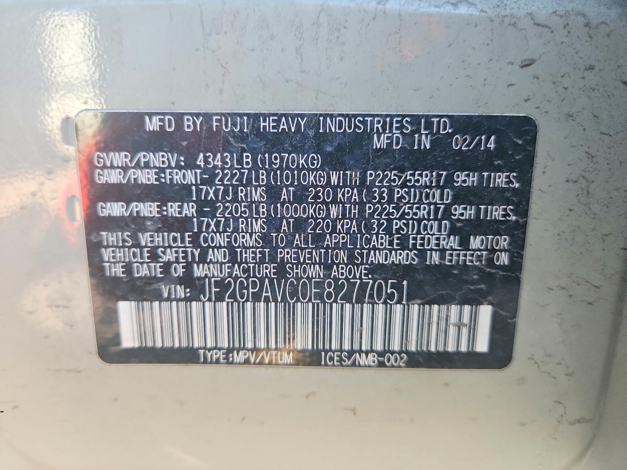 2014 Subaru Xv Crosstrek 2.0 Premium Green vin: JF2GPAVC0E8277051