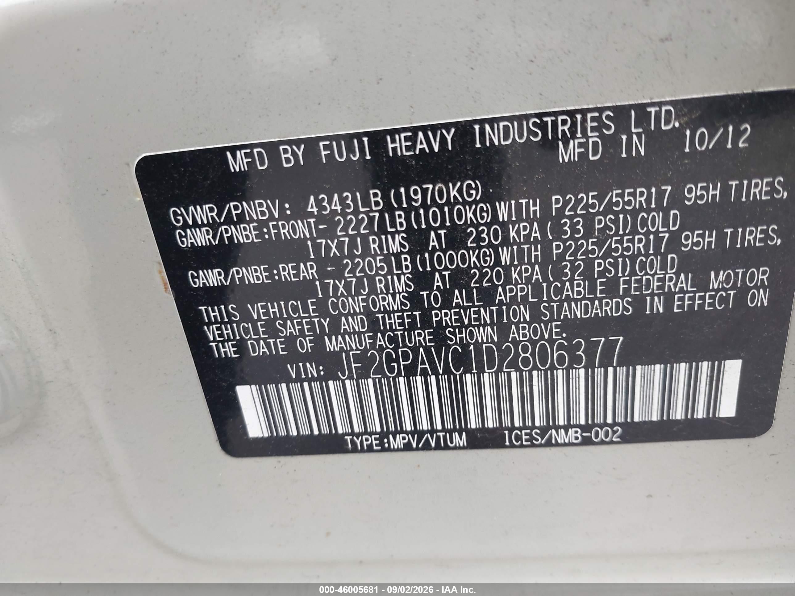 2013 Subaru Xv Crosstrek 2.0i Premium Green vin: JF2GPAVC1D2806377