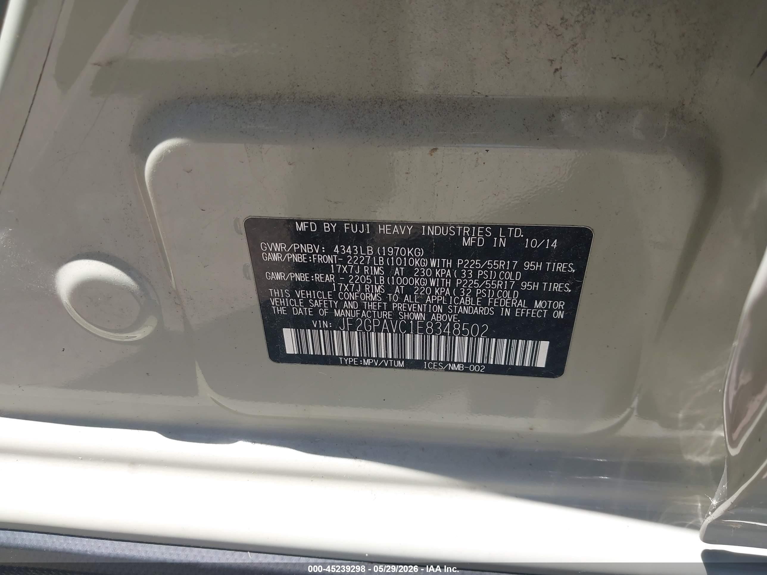 2014 Subaru Xv Crosstrek 2.0i Premium Green vin: JF2GPAVC1E8348502