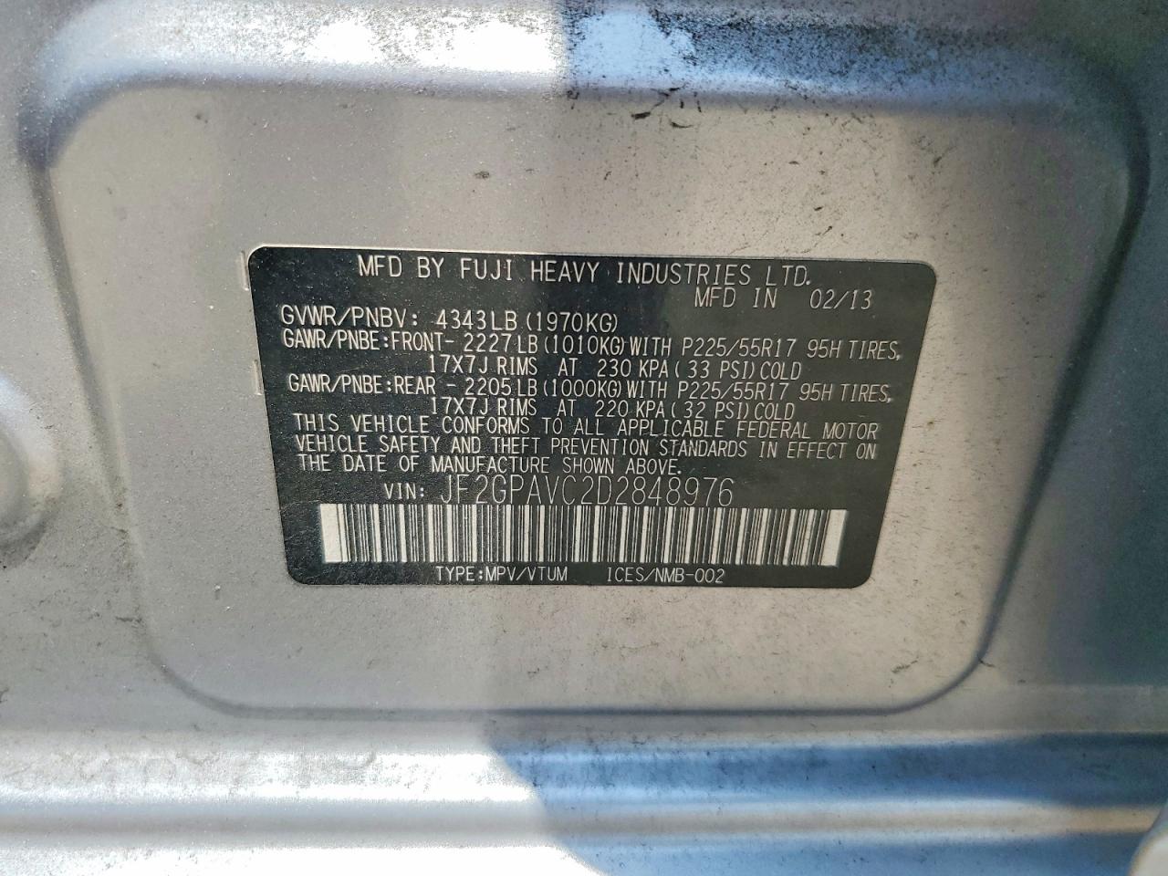 2013 Subaru Xv Crosstrek 2.0 Premium Silver vin: JF2GPAVC2D2848976