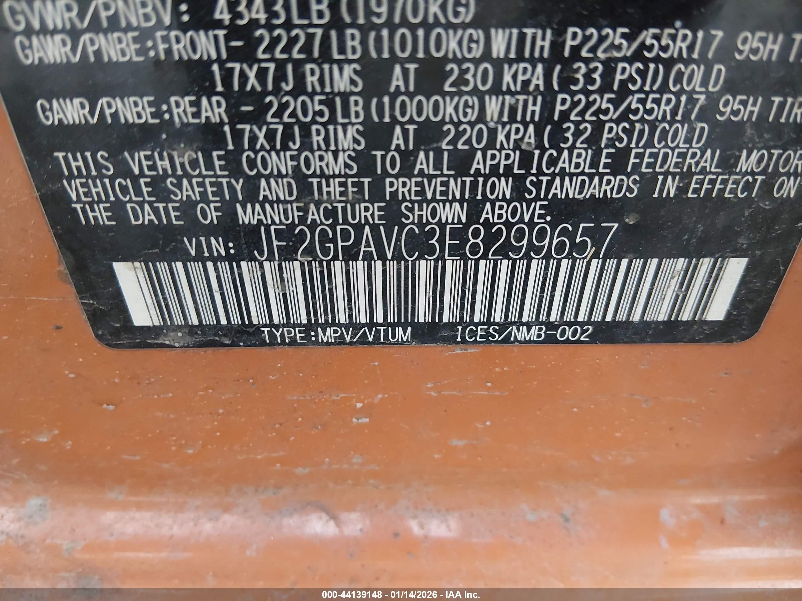 2014 Subaru Xv Crosstrek 2.0i Premium Orange vin: JF2GPAVC3E8299657