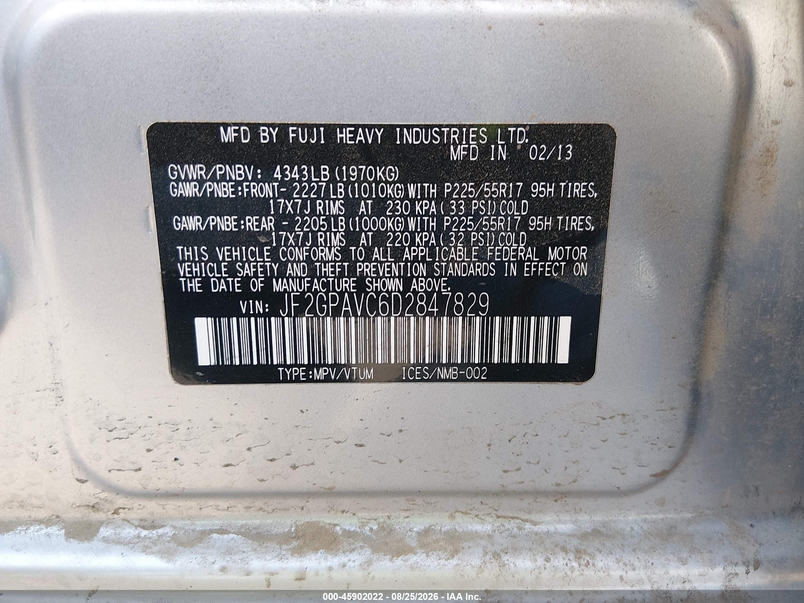2013 Subaru Xv Crosstrek 2.0i Premium Silver vin: JF2GPAVC6D2847829