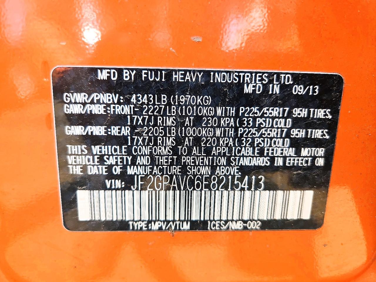 2014 Subaru Xv Crosstrek 2.0 Premium Orange vin: JF2GPAVC6E8215413