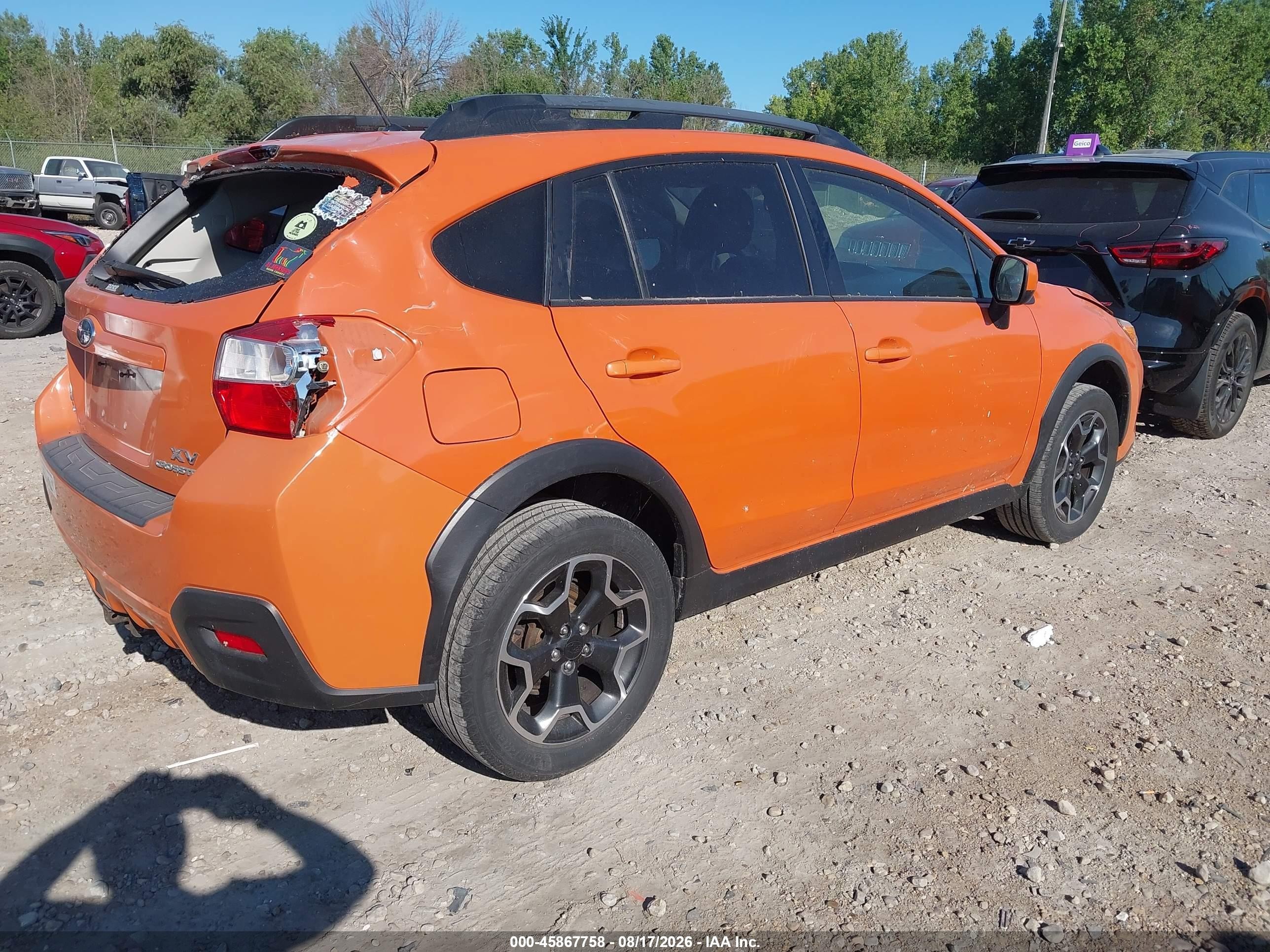 2014 Subaru Xv Crosstrek 2.0i Premium Orange vin: JF2GPAVC8E8347363