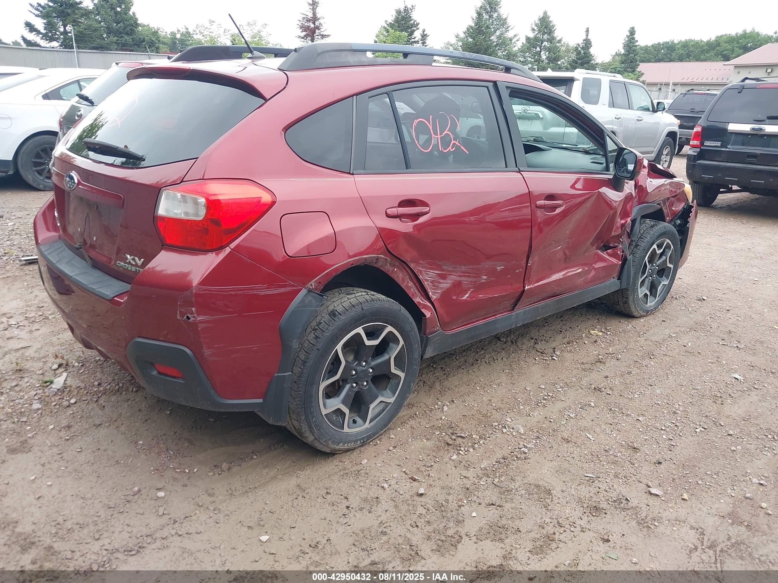 2014 Subaru Xv Crosstrek 2.0i Premium Maroon vin: JF2GPAVCXE8225216