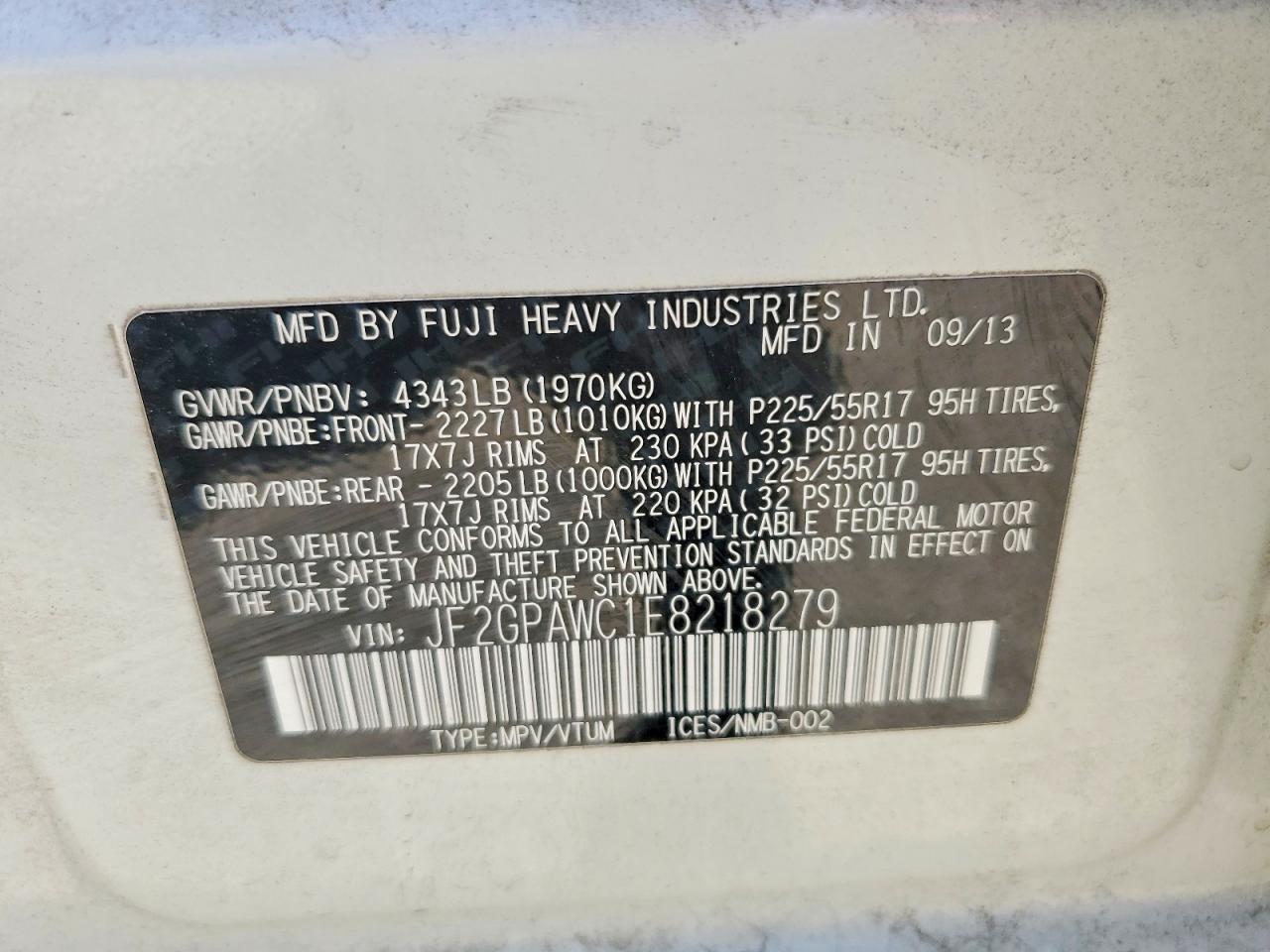 2014 Subaru Xv Crosstrek 2.0 Premium Beige vin: JF2GPAWC1E8218279