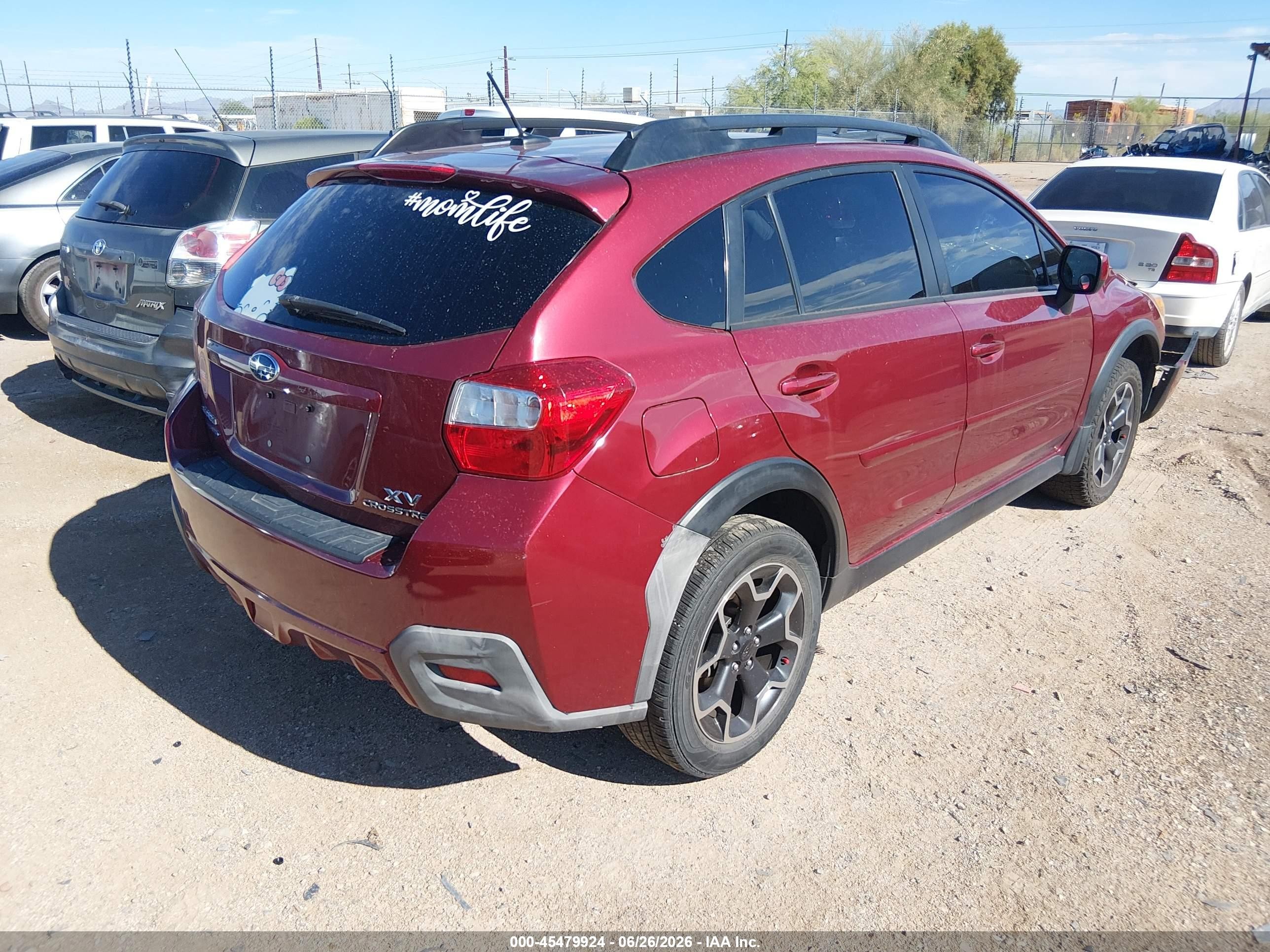 2014 Subaru Xv Crosstrek 2.0i Premium Red vin: JF2GPAWC3E8262137