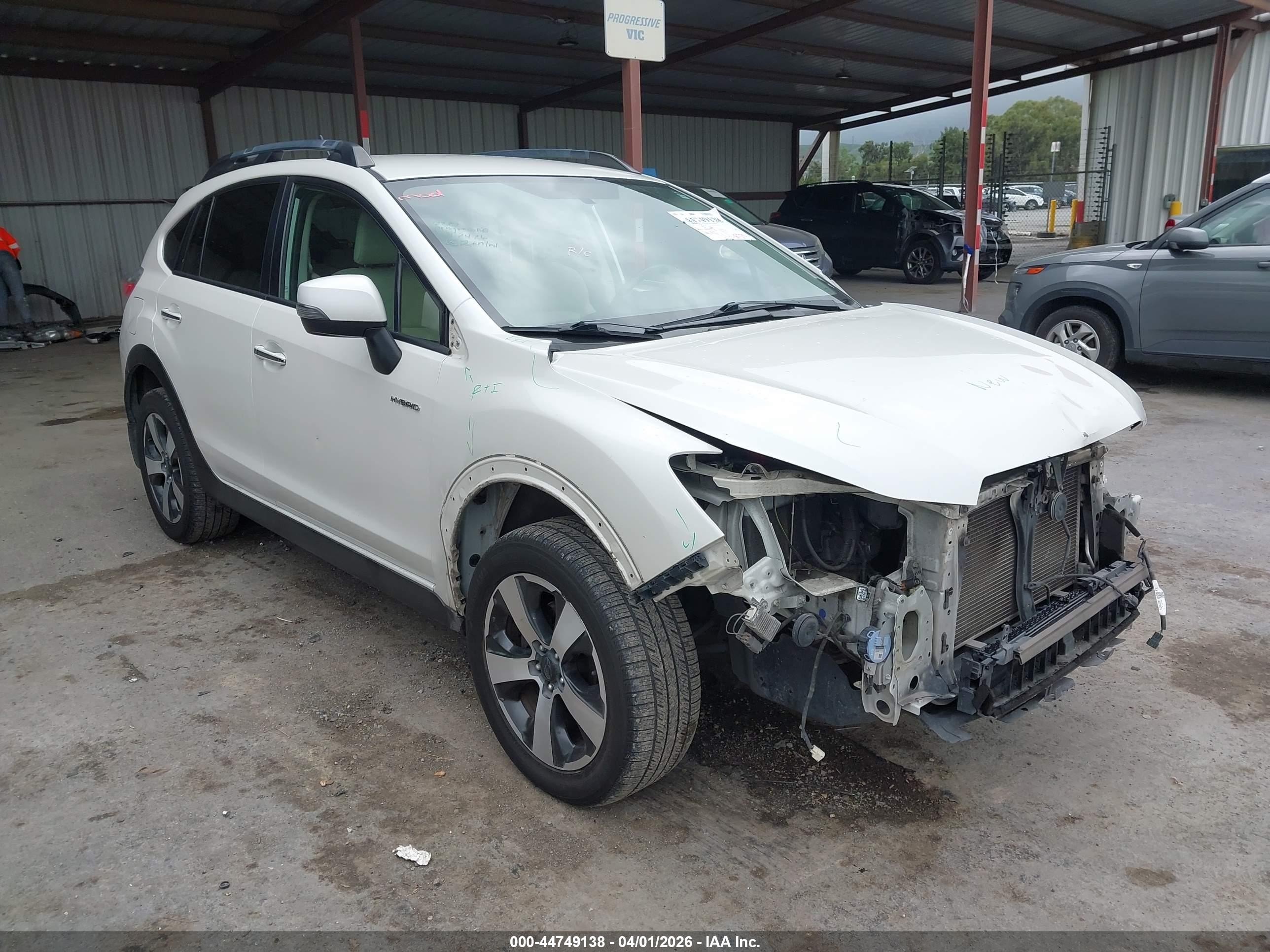 2014 Subaru Xv Crosstrek Hybrid 2.0i White vin: JF2GPBCC0EH342697