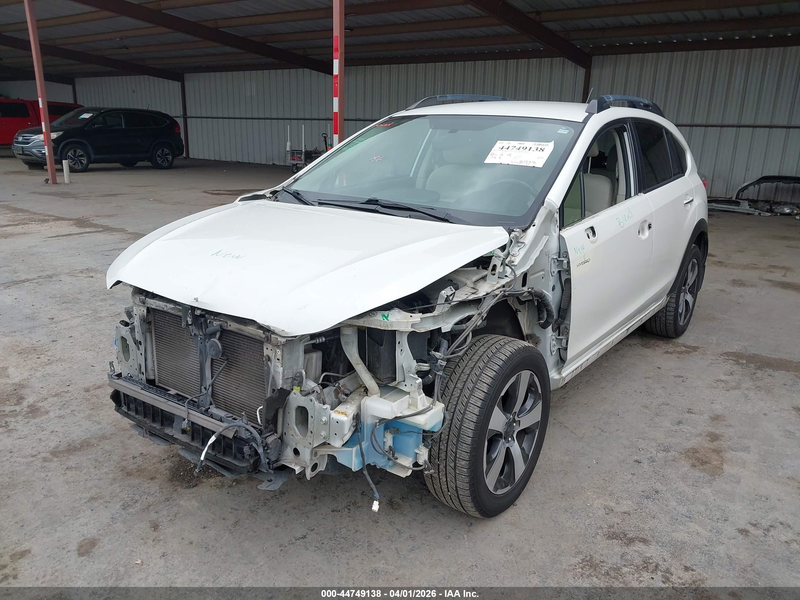 2014 Subaru Xv Crosstrek Hybrid 2.0i White vin: JF2GPBCC0EH342697