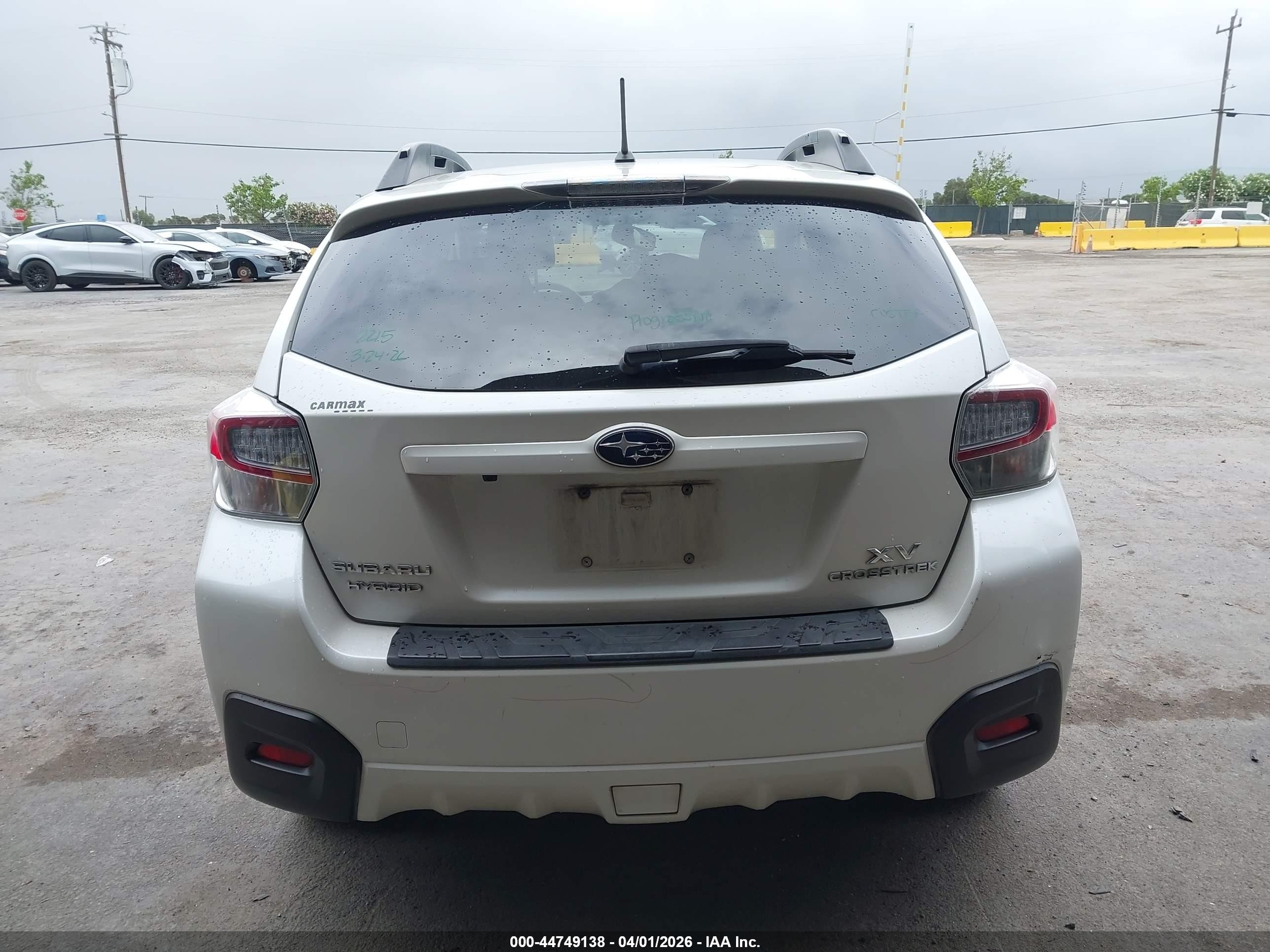 2014 Subaru Xv Crosstrek Hybrid 2.0i White vin: JF2GPBCC0EH342697