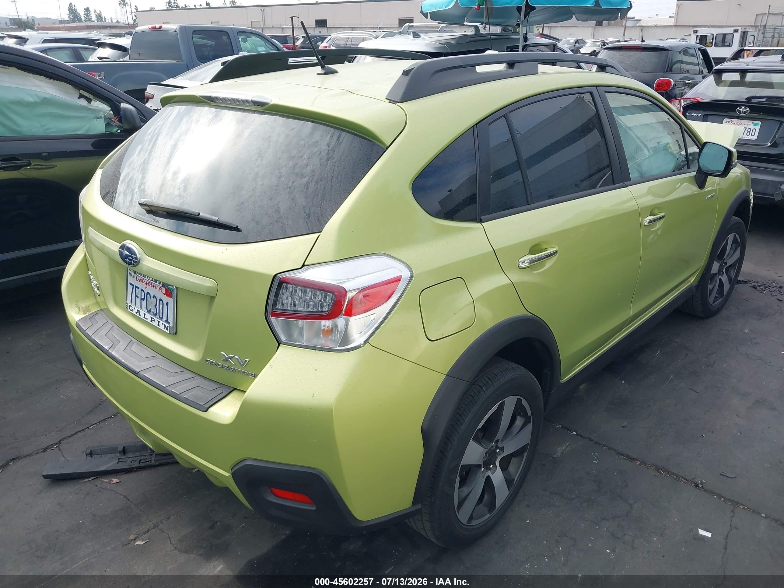 2014 Subaru Xv Crosstrek Hybrid 2.0i Green vin: JF2GPBCC5EH257385