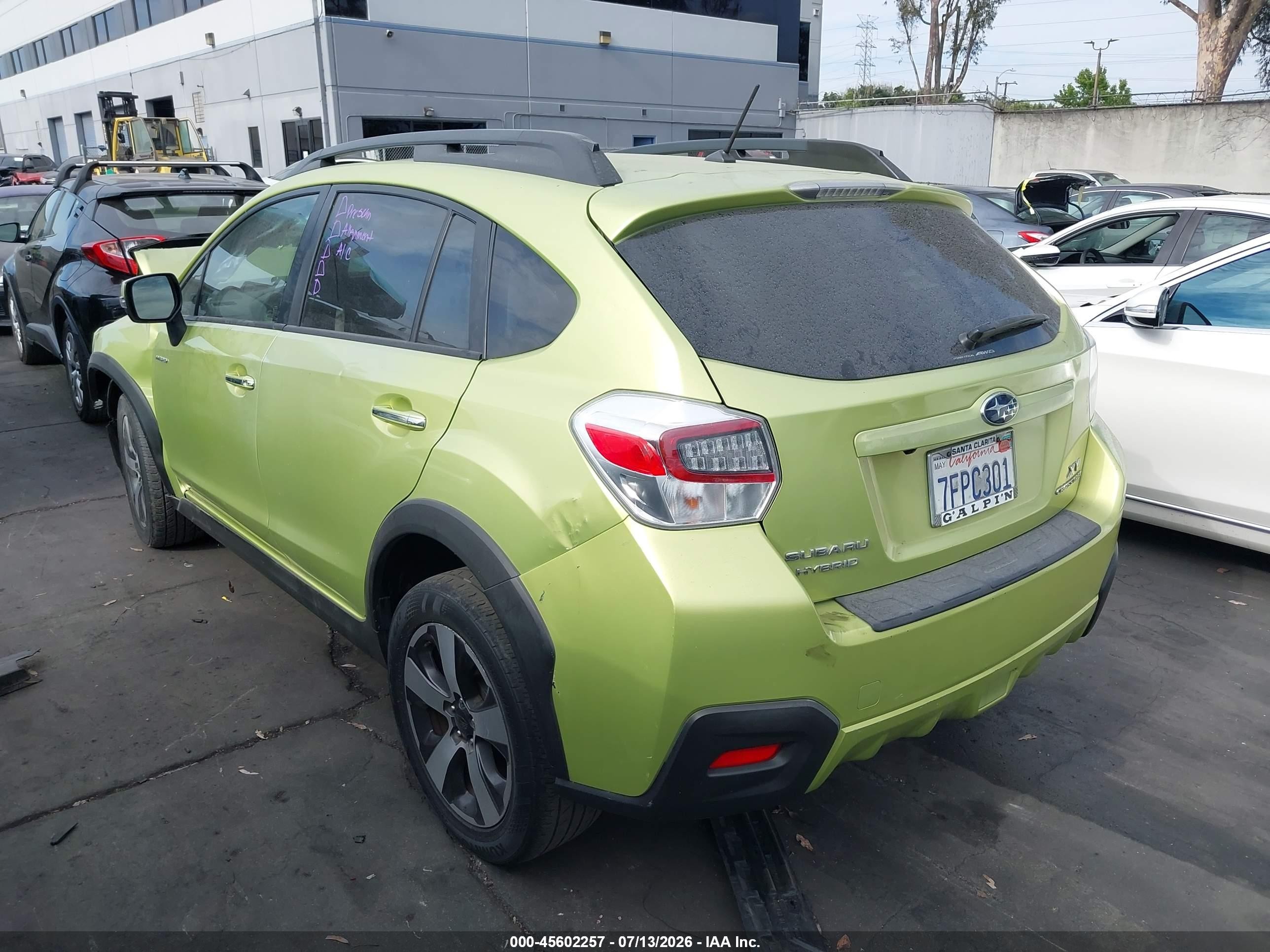 2014 Subaru Xv Crosstrek Hybrid 2.0i Green vin: JF2GPBCC5EH257385