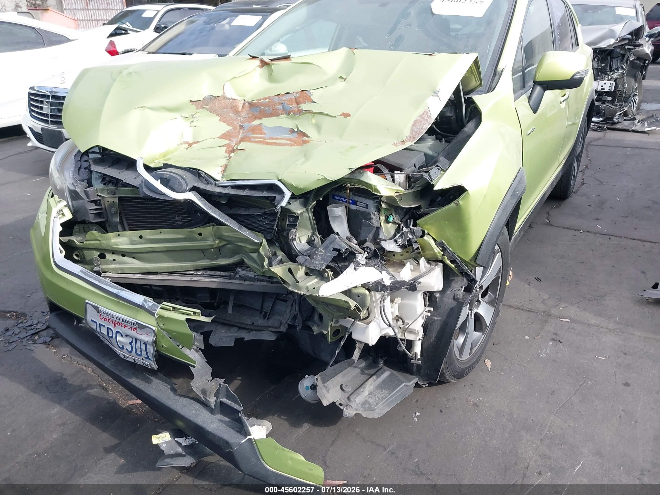 2014 Subaru Xv Crosstrek Hybrid 2.0i Green vin: JF2GPBCC5EH257385