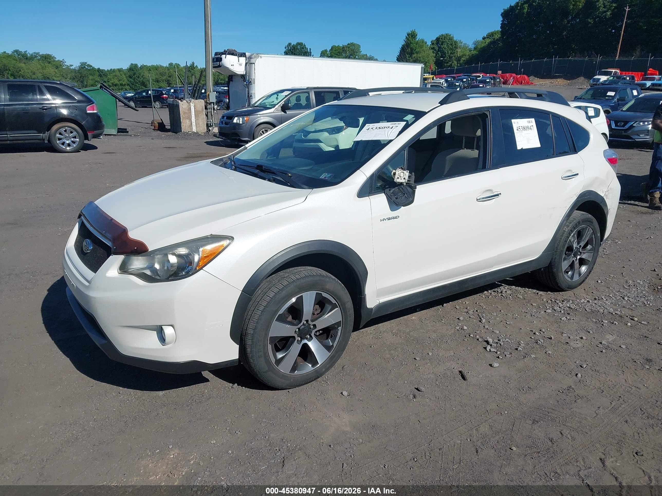 2015 Subaru Xv Crosstrek Hybrid   White vin: JF2GPBCC6FH252388