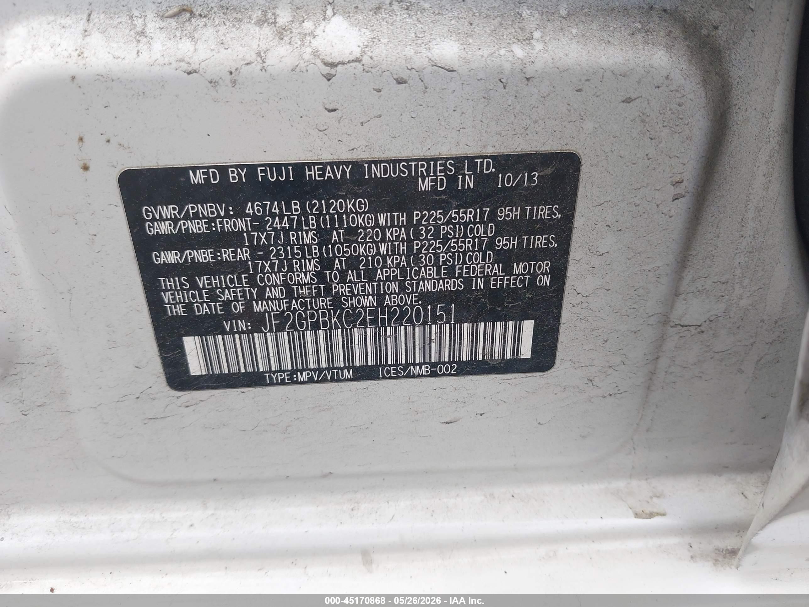 2014 Subaru Xv Crosstrek Hybrid 2.0i Touring White vin: JF2GPBKC2EH220151