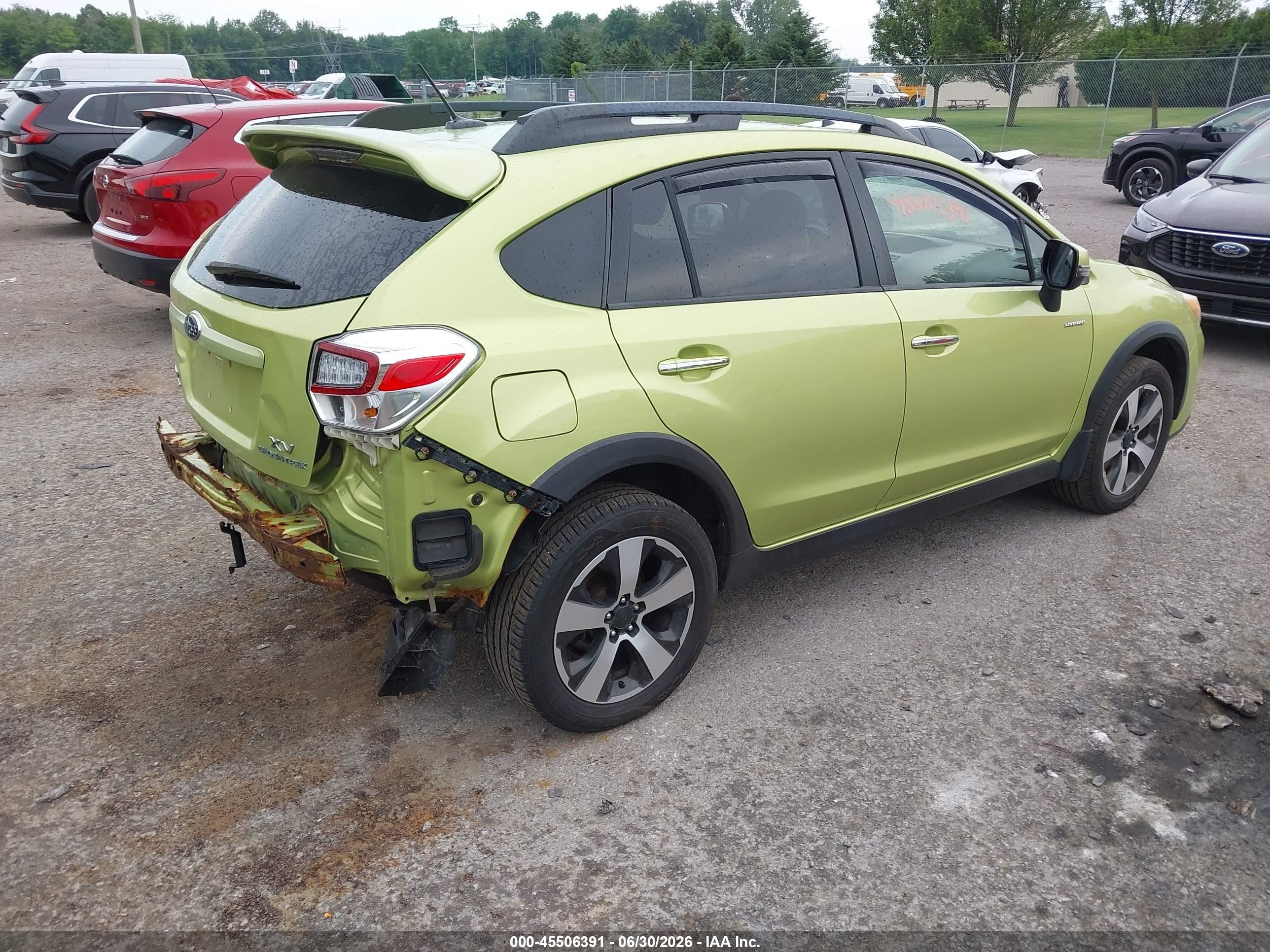 2014 Subaru Xv Crosstrek Hybrid 2.0i Touring Green vin: JF2GPBKC2EH235426