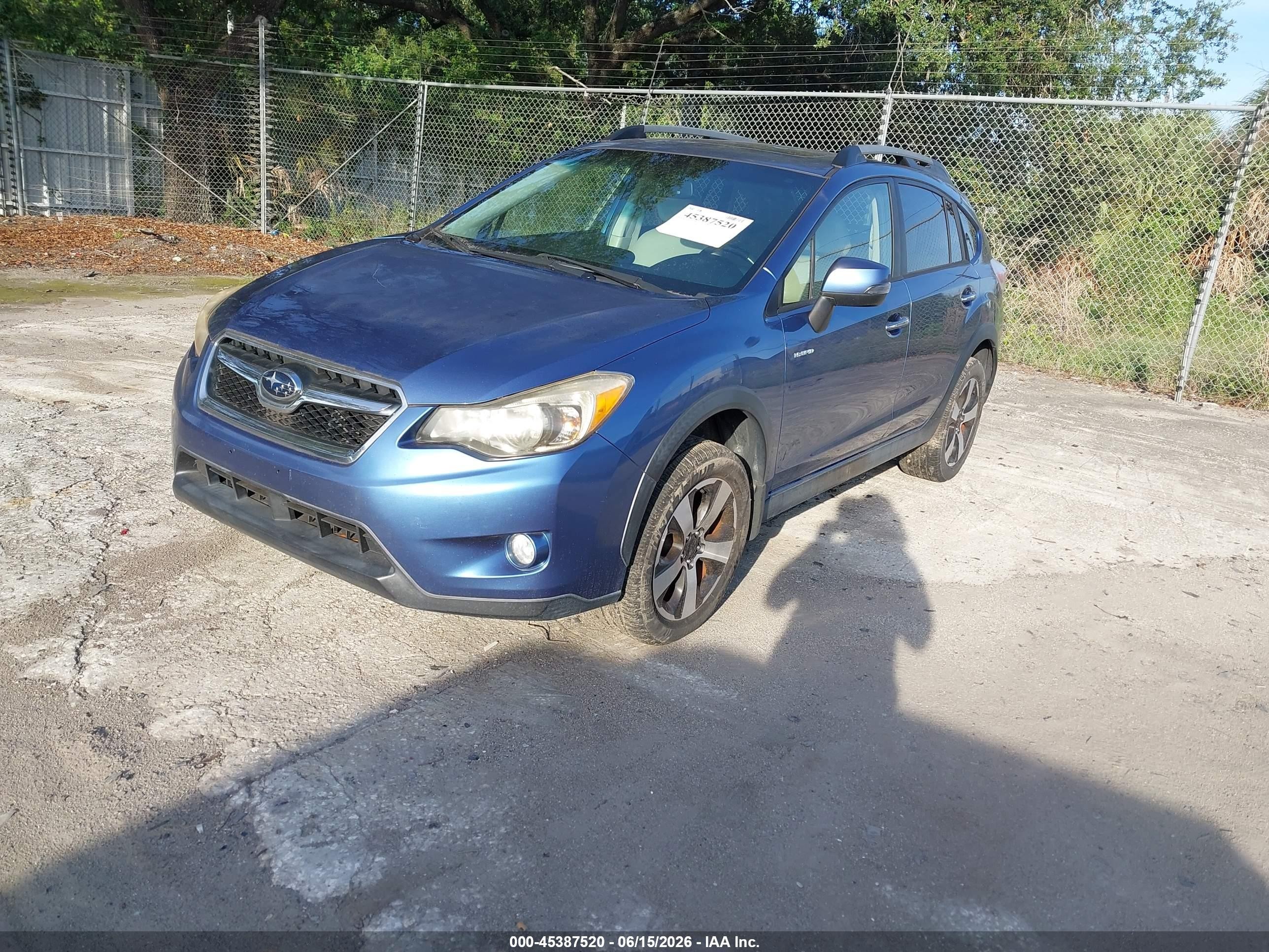 2014 Subaru Xv Crosstrek Hybrid 2.0i Touring Blue vin: JF2GPBKC2EH287655