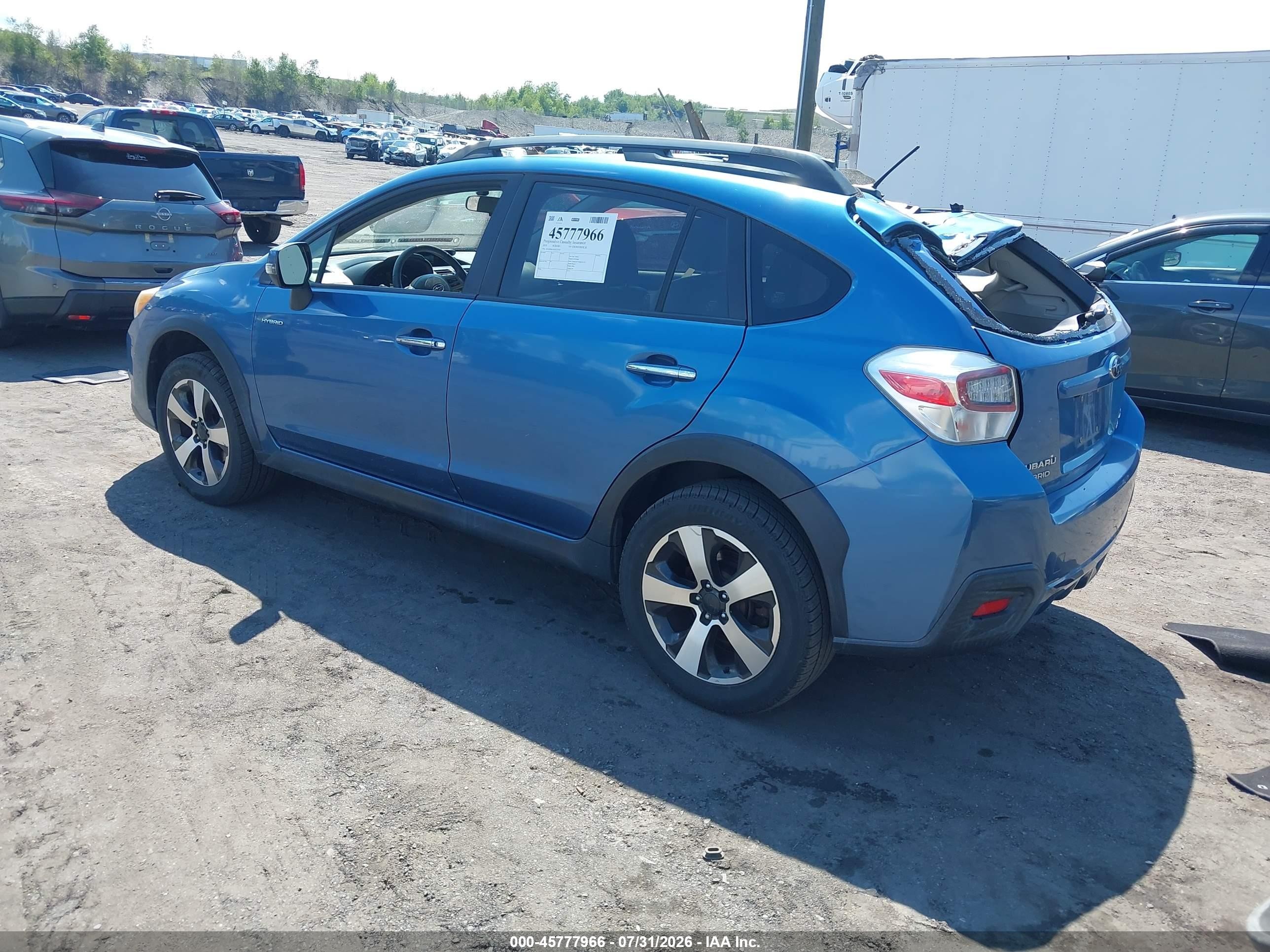 2014 Subaru Xv Crosstrek Hybrid 2.0i Touring Blue vin: JF2GPBKC6EH323797