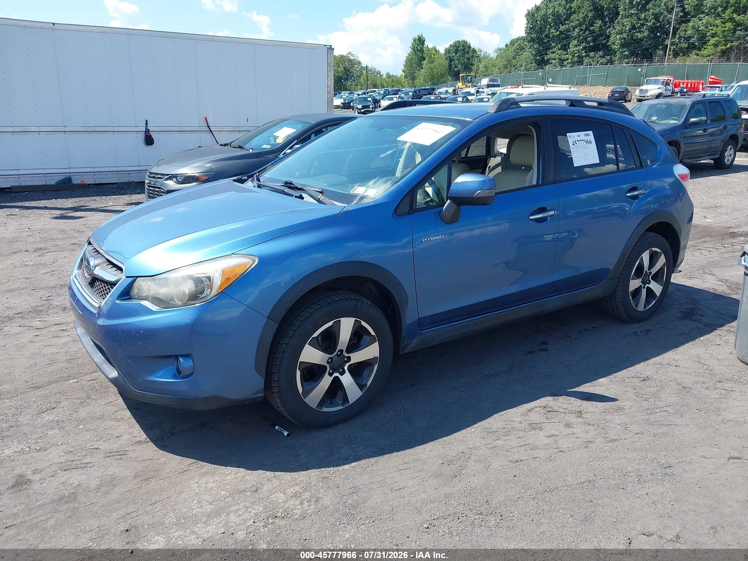2014 Subaru Xv Crosstrek Hybrid 2.0i Touring Blue vin: JF2GPBKC6EH323797