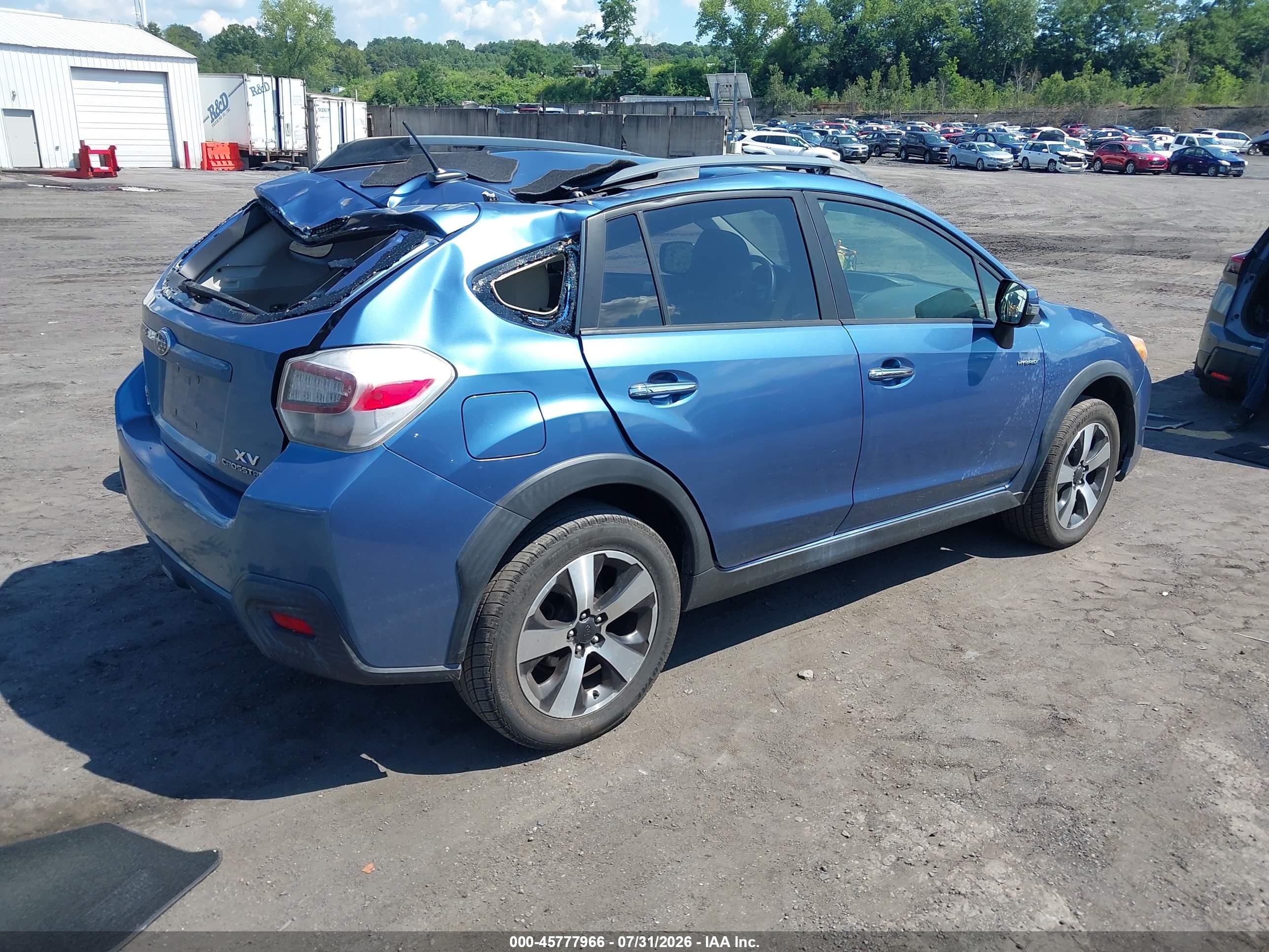 2014 Subaru Xv Crosstrek Hybrid 2.0i Touring Blue vin: JF2GPBKC6EH323797
