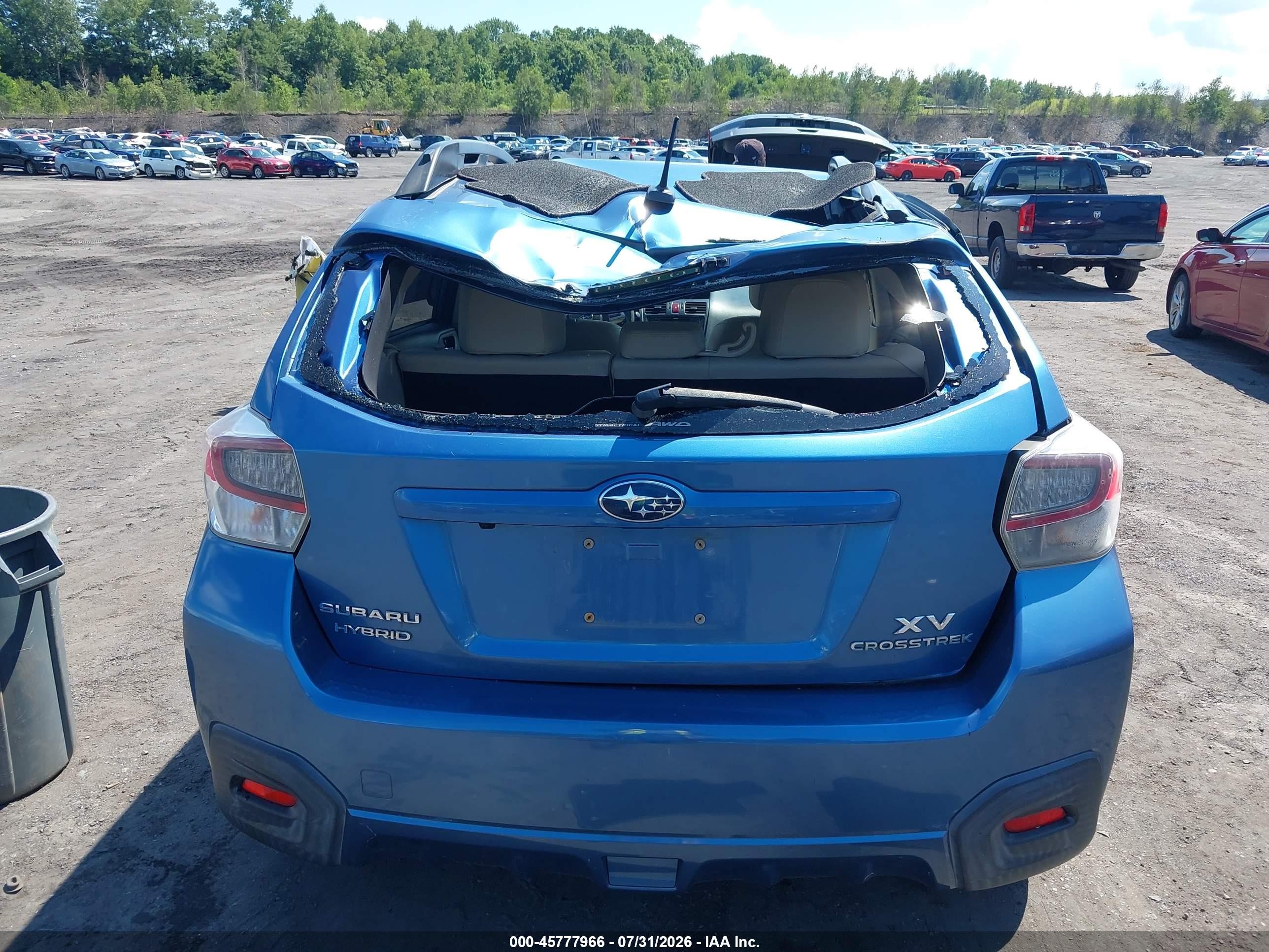 2014 Subaru Xv Crosstrek Hybrid 2.0i Touring Blue vin: JF2GPBKC6EH323797