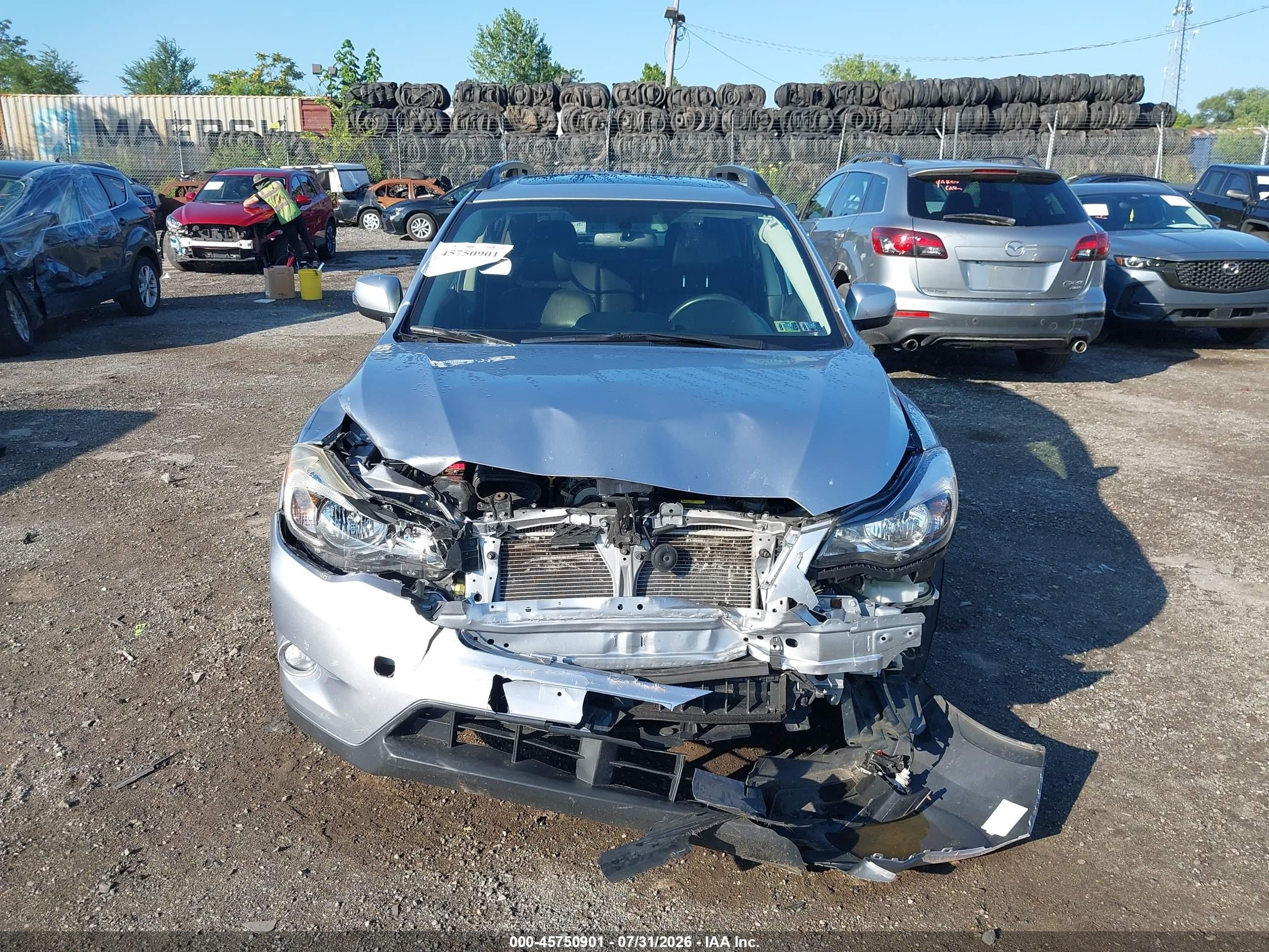 2014 Subaru Xv Crosstrek Hybrid 2.0i Touring Silver vin: JF2GPBKC7EH321623
