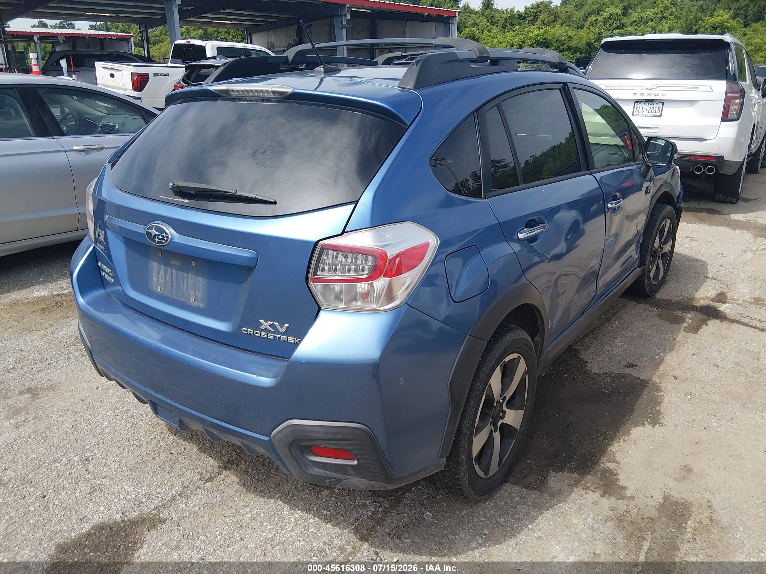 2014 Subaru Xv Crosstrek Hybrid 2.0i Touring Blue vin: JF2GPBKC8EH332615