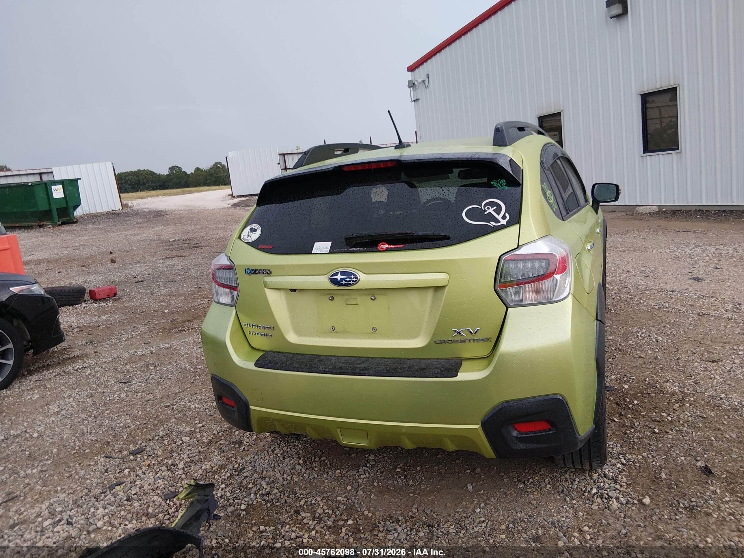 2015 Subaru Xv Crosstrek Hybrid Touring Зеленый vin: JF2GPBPC1FH218823