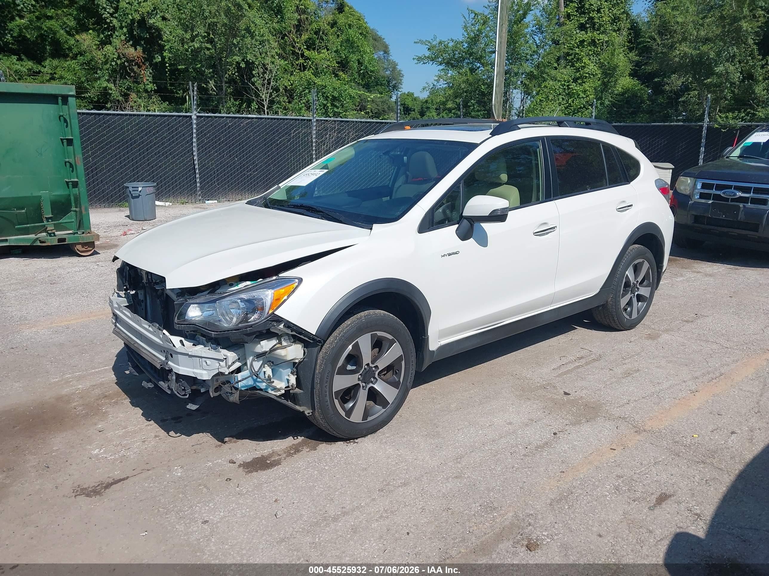 2015 Subaru Xv Crosstrek Hybrid Touring White vin: JF2GPBPCXFH227066