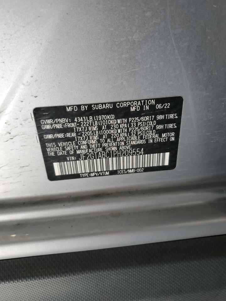 2023 Subaru Crosstrek  Silver vin: JF2GTABC1PH209554