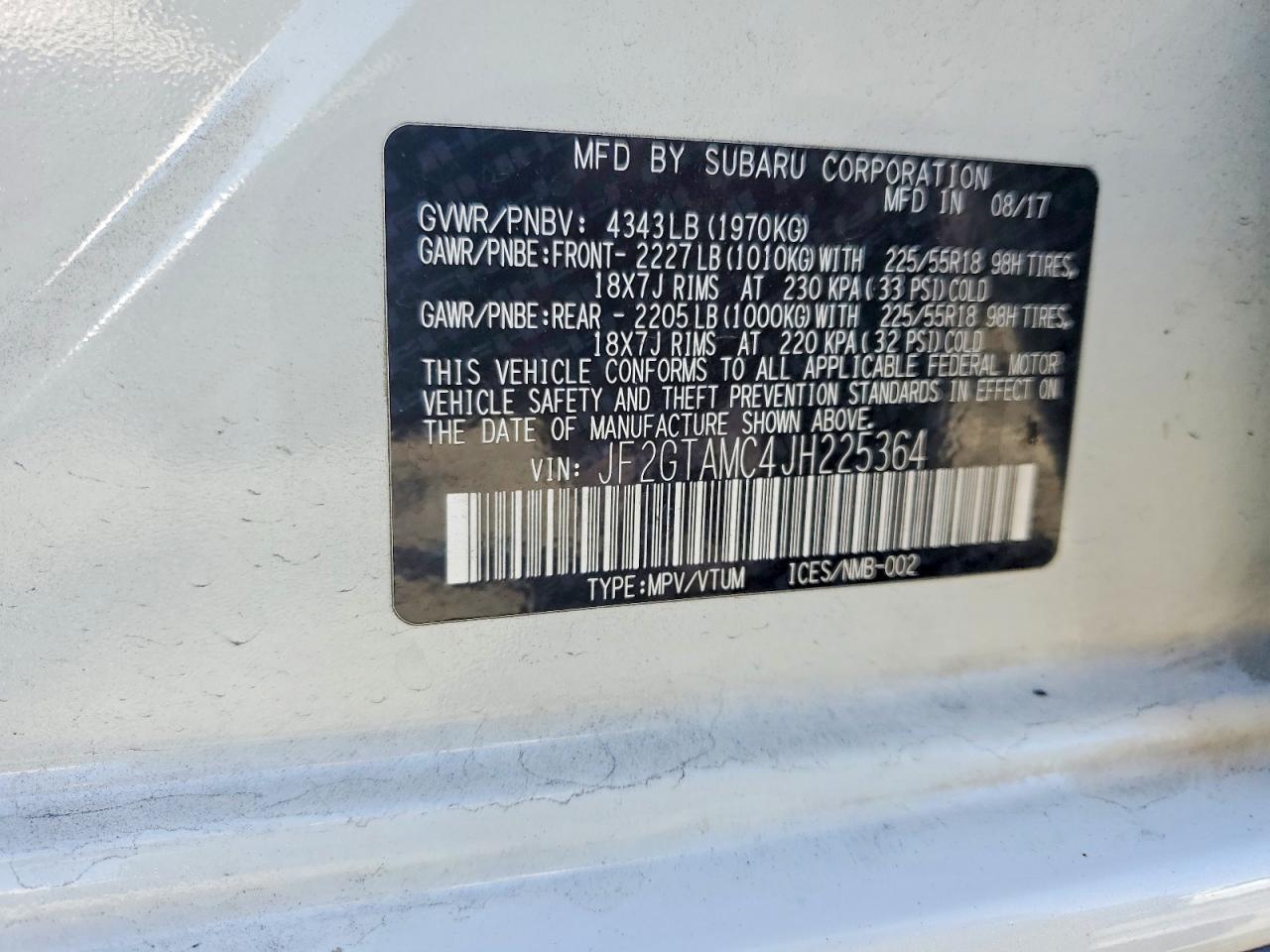 2018 Subaru Crosstrek Limited White vin: JF2GTAMC4JH225364