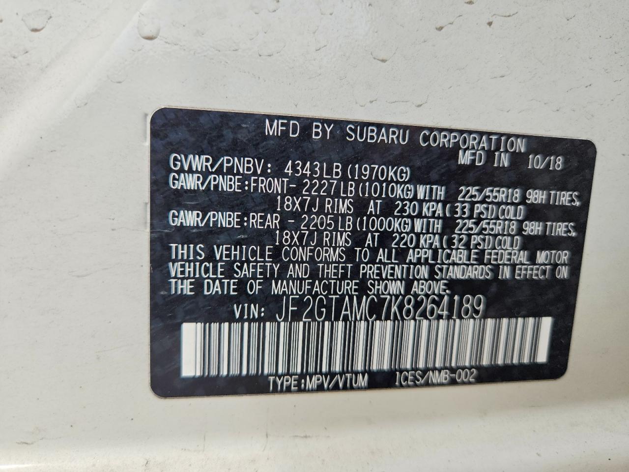2019 Subaru Crosstrek Limited White vin: JF2GTAMC7K8264189