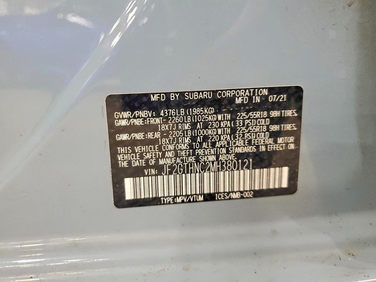 2021 Subaru Crosstrek Limited Синий vin: JF2GTHNC2MH380121