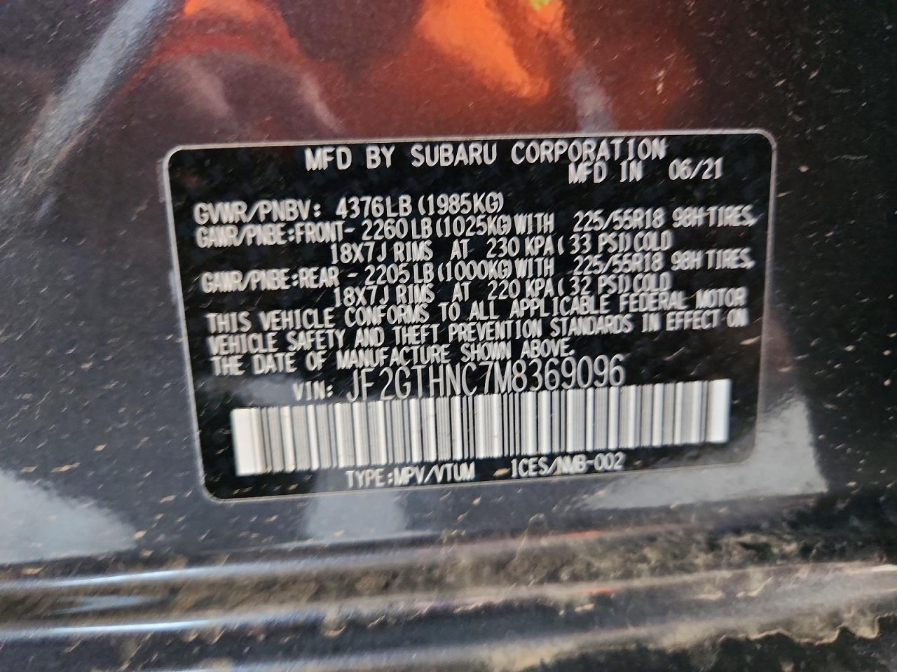 2021 Subaru Crosstrek Limited Charcoal vin: JF2GTHNC7M8369096