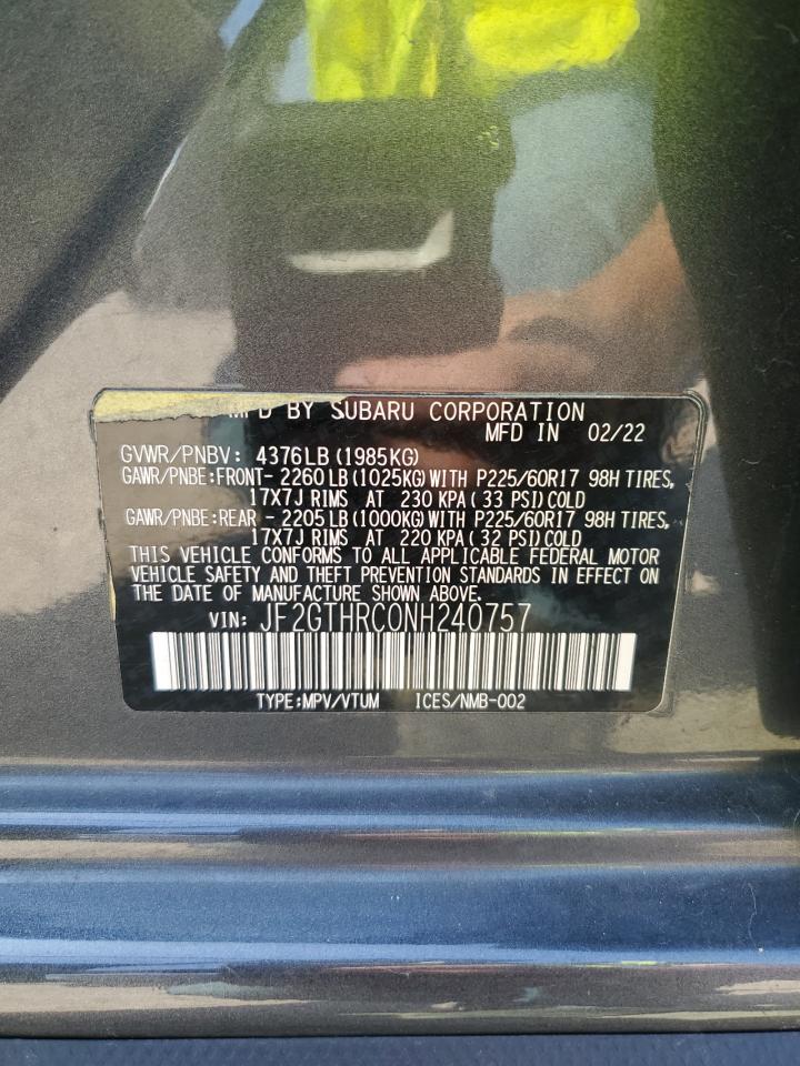 2022 Subaru Crosstrek Sport Gray vin: JF2GTHRC0NH240757