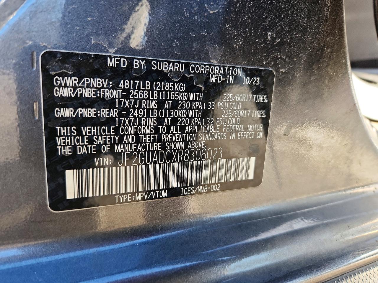2024 Subaru Crosstrek Premium Gray vin: JF2GUADCXR8306023