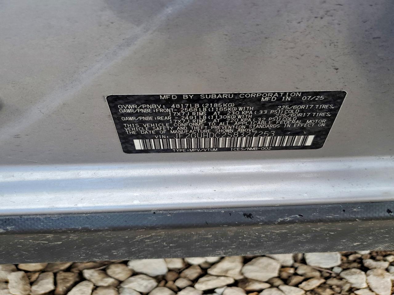 2025 Subaru Crosstrek Premium Серебряный vin: JF2GUHDC2S8327253