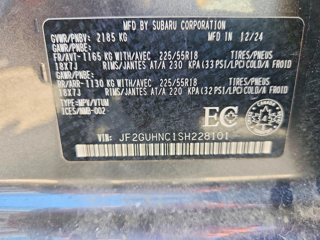 2025 Subaru Crosstrek Limited Gray vin: JF2GUHNC1SH228101