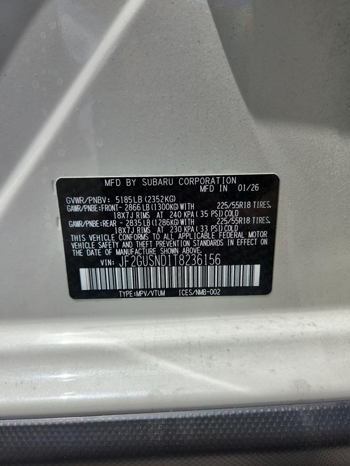2026 Subaru Crosstrek Limited White vin: JF2GUSND1T8236156