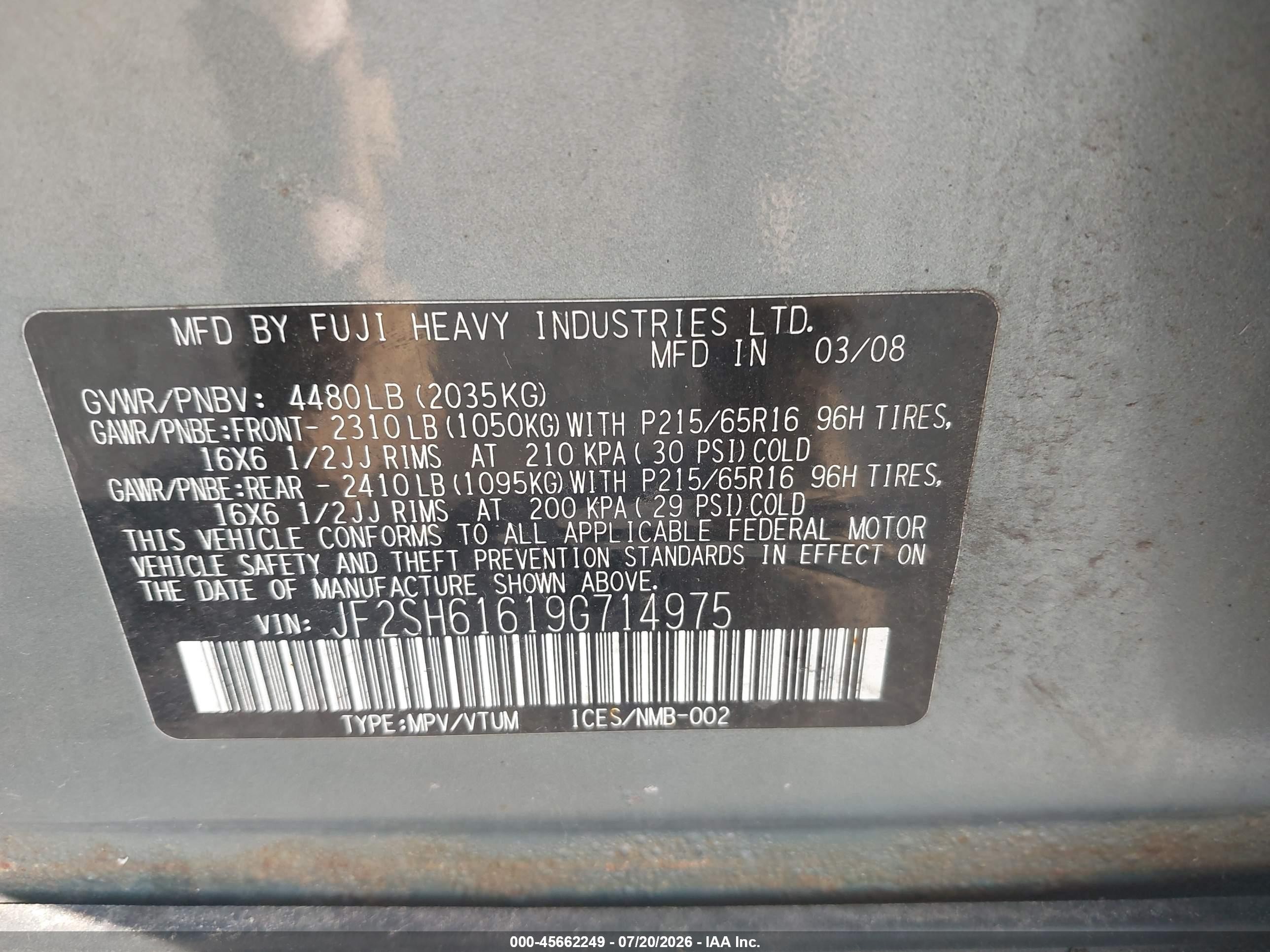 2009 Subaru Forester 2.5x Light Blue vin: JF2SH61619G714975