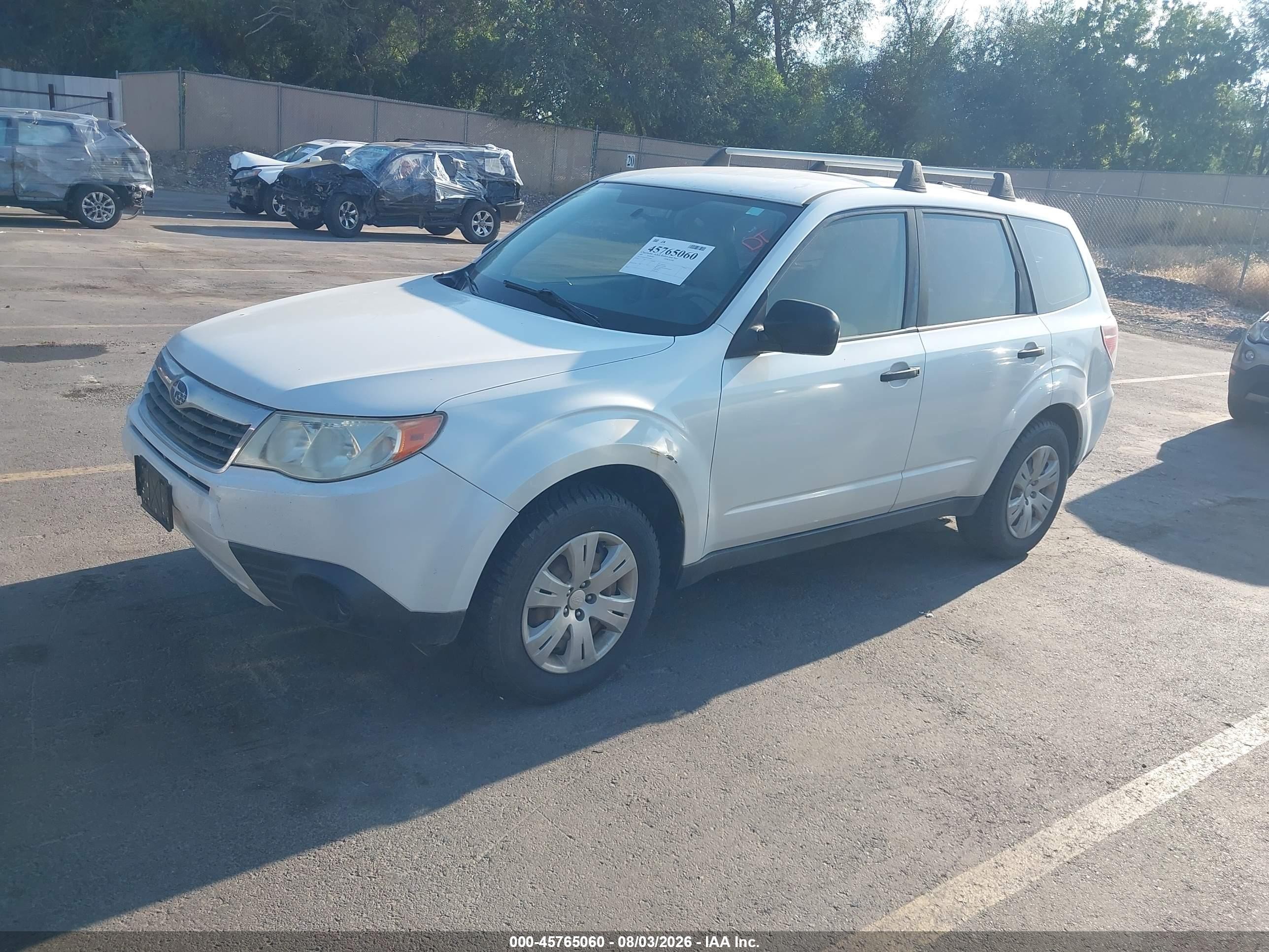 2009 Subaru Forester 2.5x White vin: JF2SH61619H790464