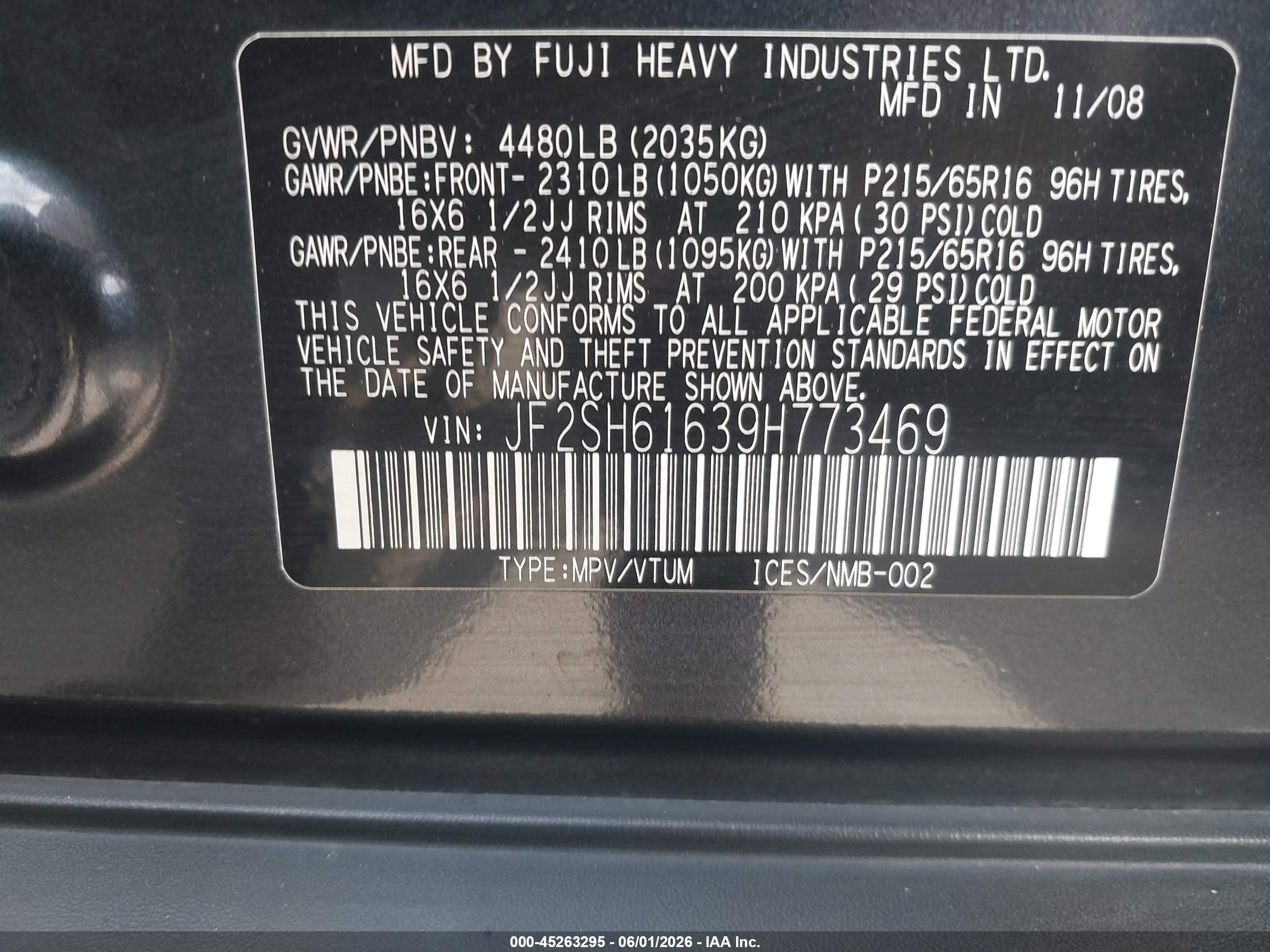2009 Subaru Forester 2.5x Gray vin: JF2SH61639H773469