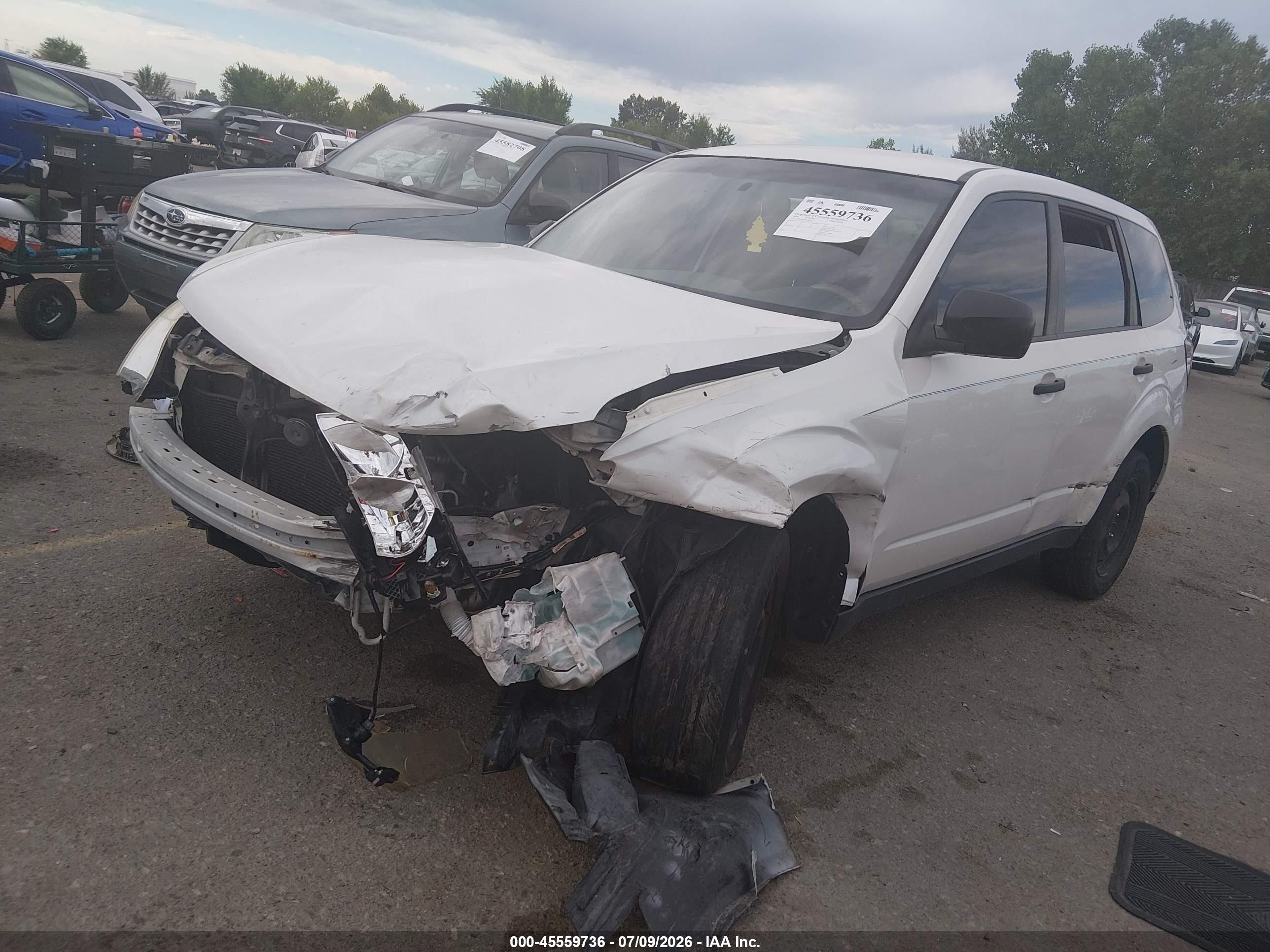 2009 Subaru Forester 2.5x White vin: JF2SH61649H796758