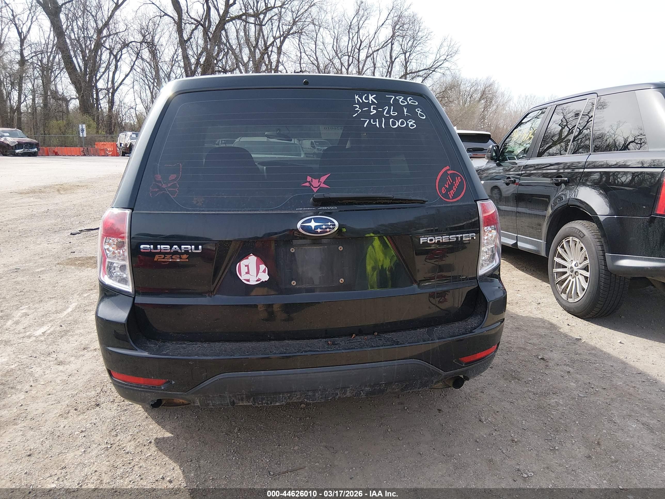 2009 Subaru Forester 2.5x Black vin: JF2SH61659H741008