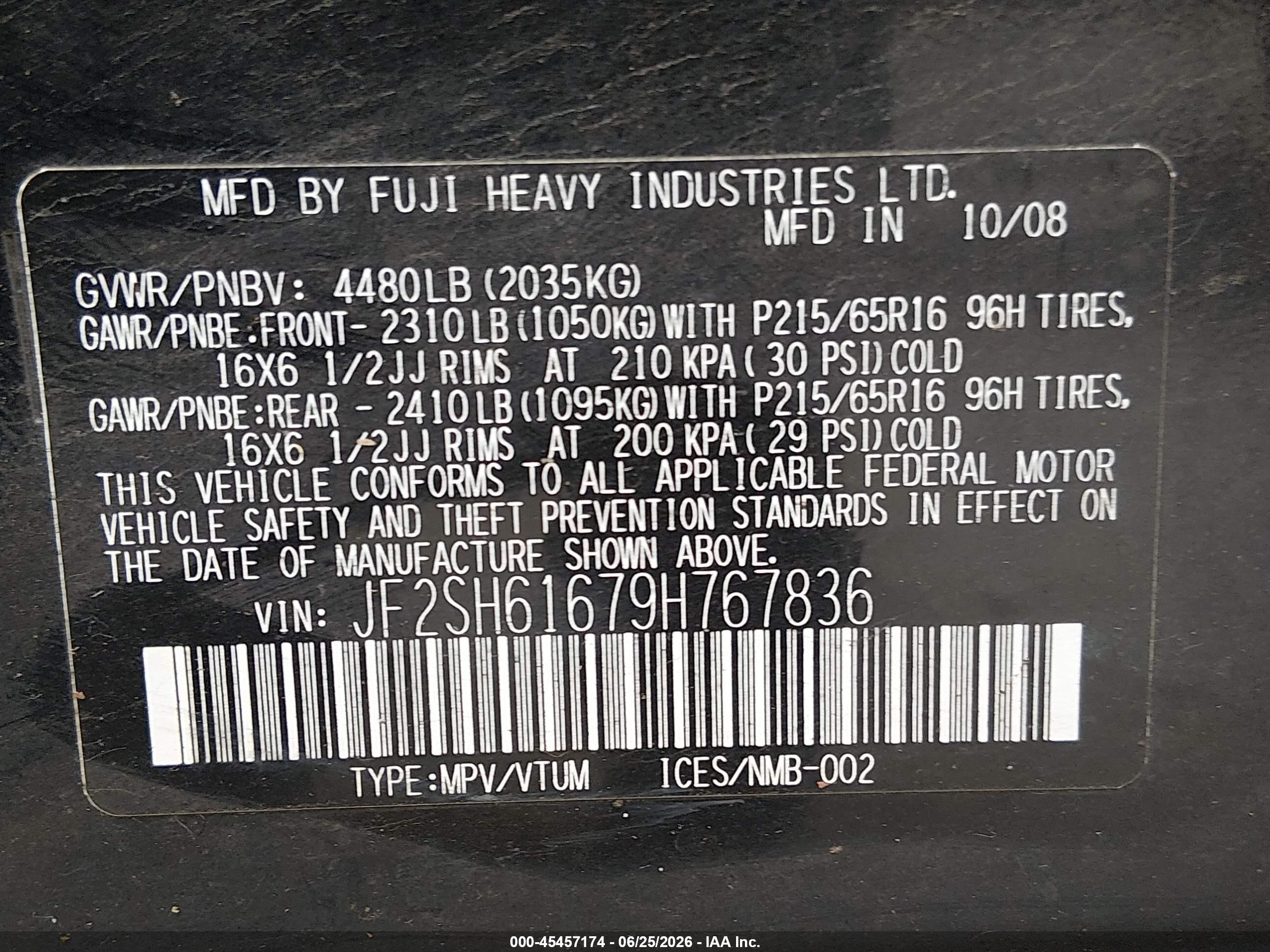 2009 Subaru Forester 2.5x Черный vin: JF2SH61679H767836