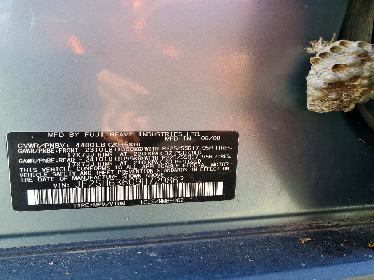 2009 Subaru Forester 2.5x Premium Бирюзовый vin: JF2SH63609H729863