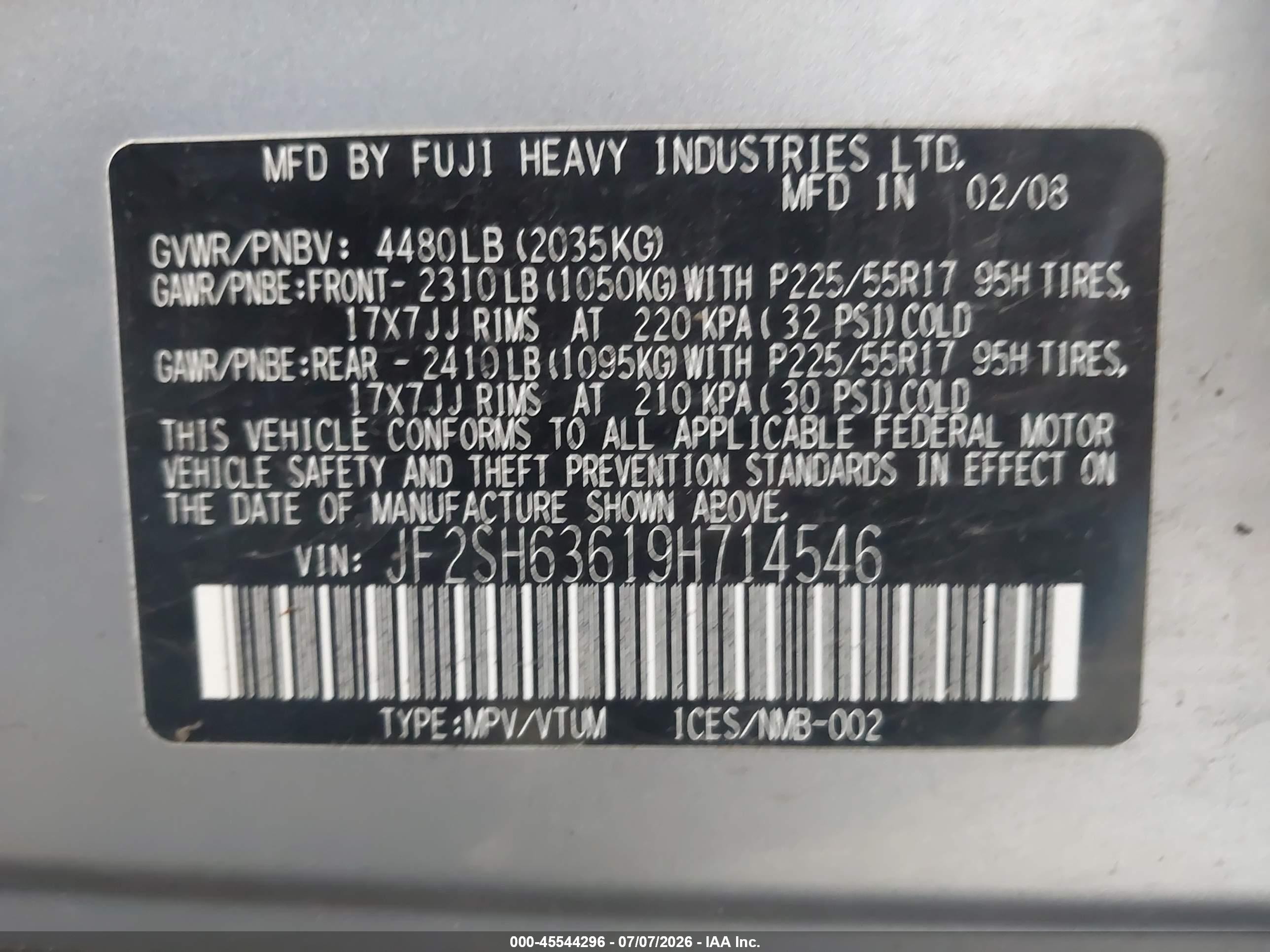 2009 Subaru Forester 2.5x Gray vin: JF2SH63619H714546