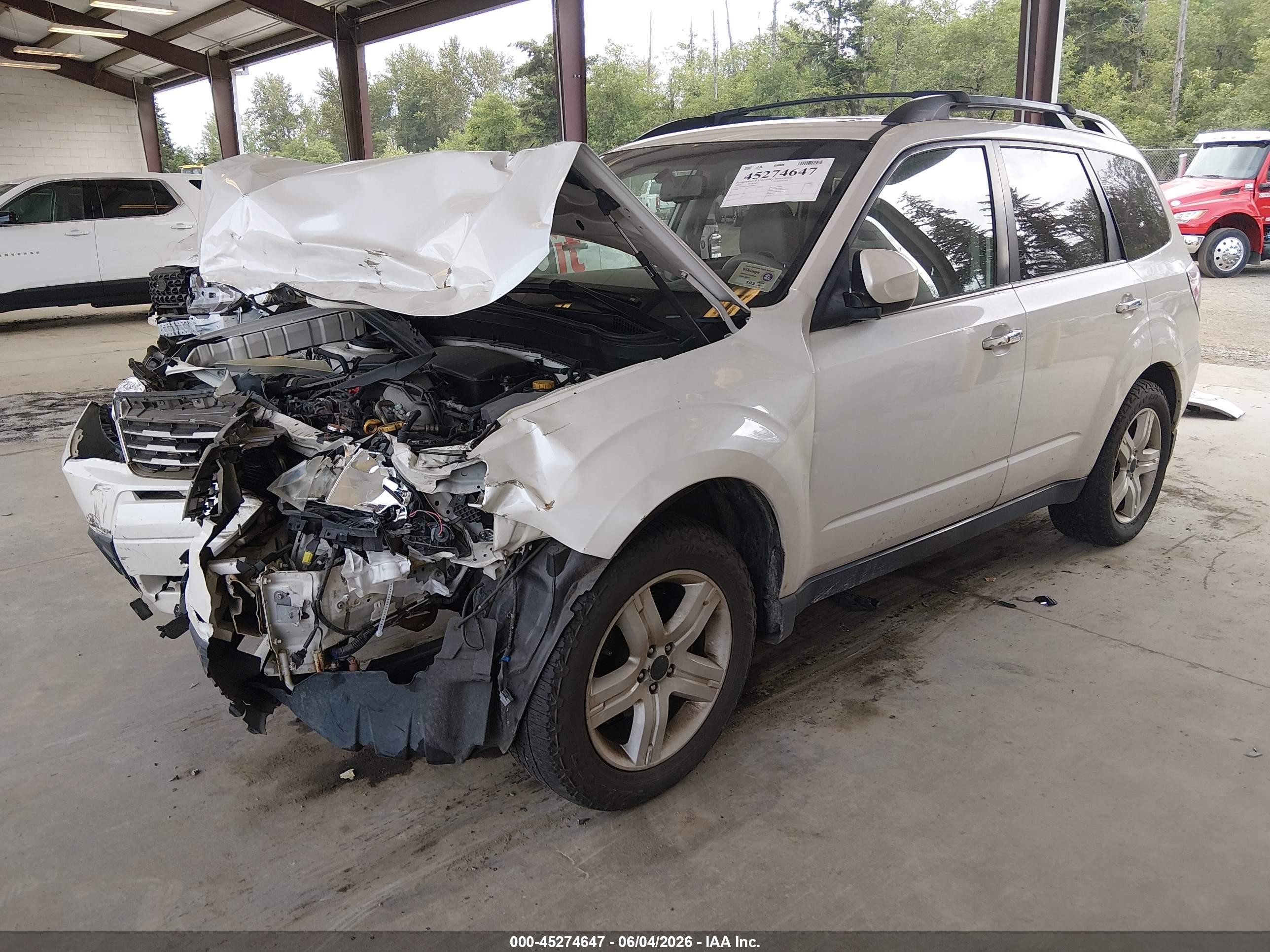 2009 Subaru Forester 2.5x White vin: JF2SH63669H794975