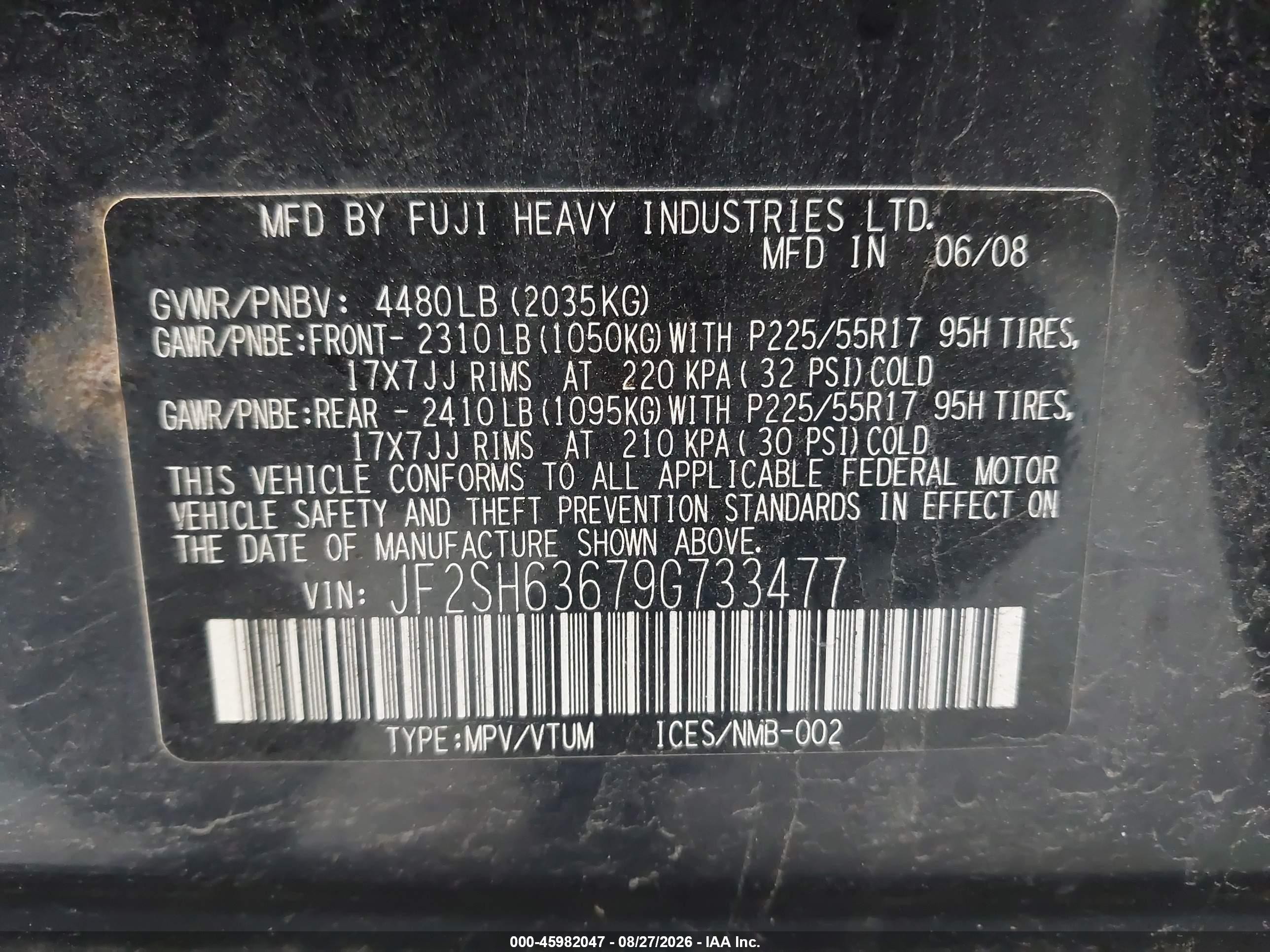 2009 Subaru Forester 2.5x Black vin: JF2SH63679G733477