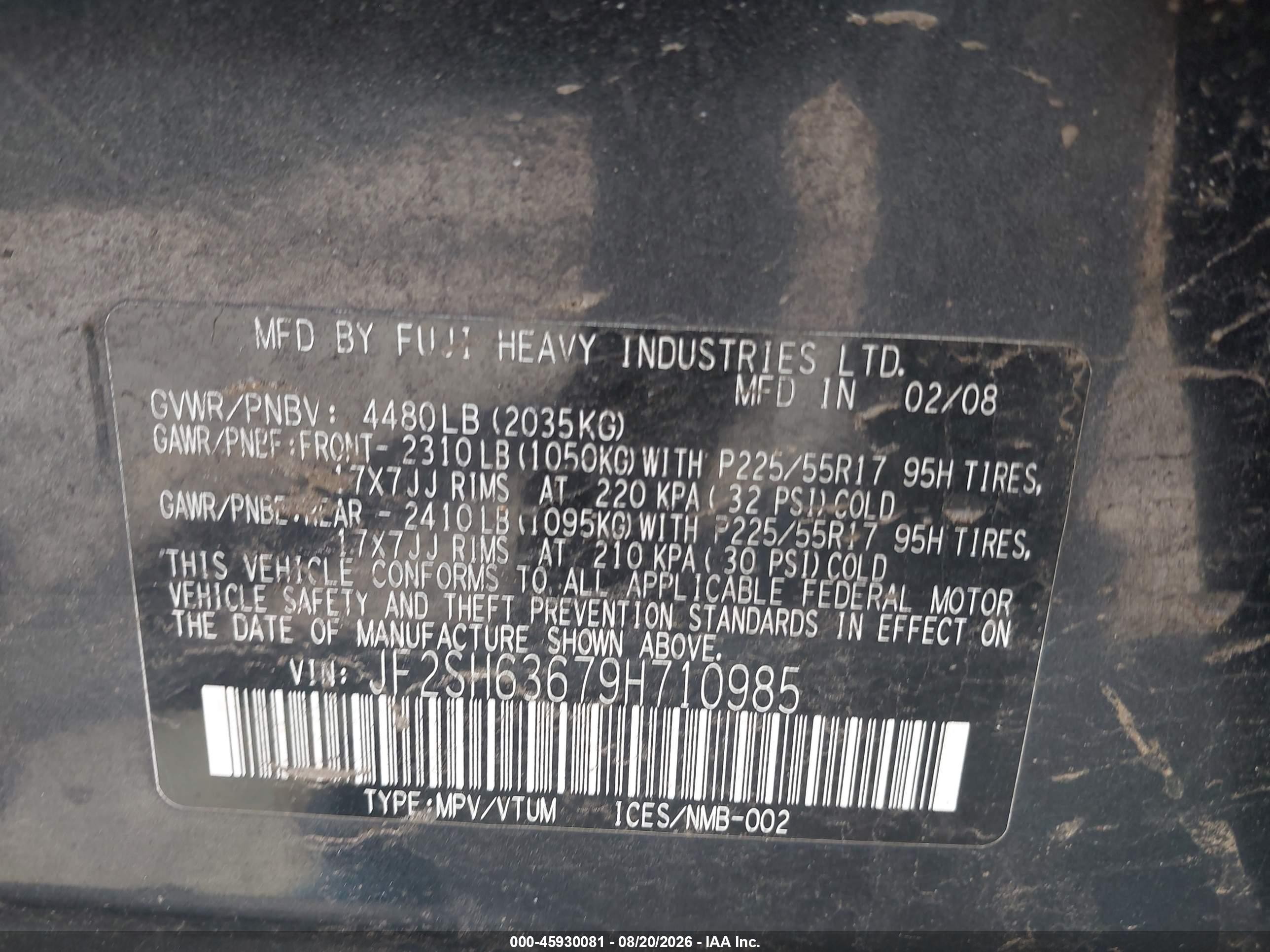 2009 Subaru Forester 2.5x Gray vin: JF2SH63679H710985